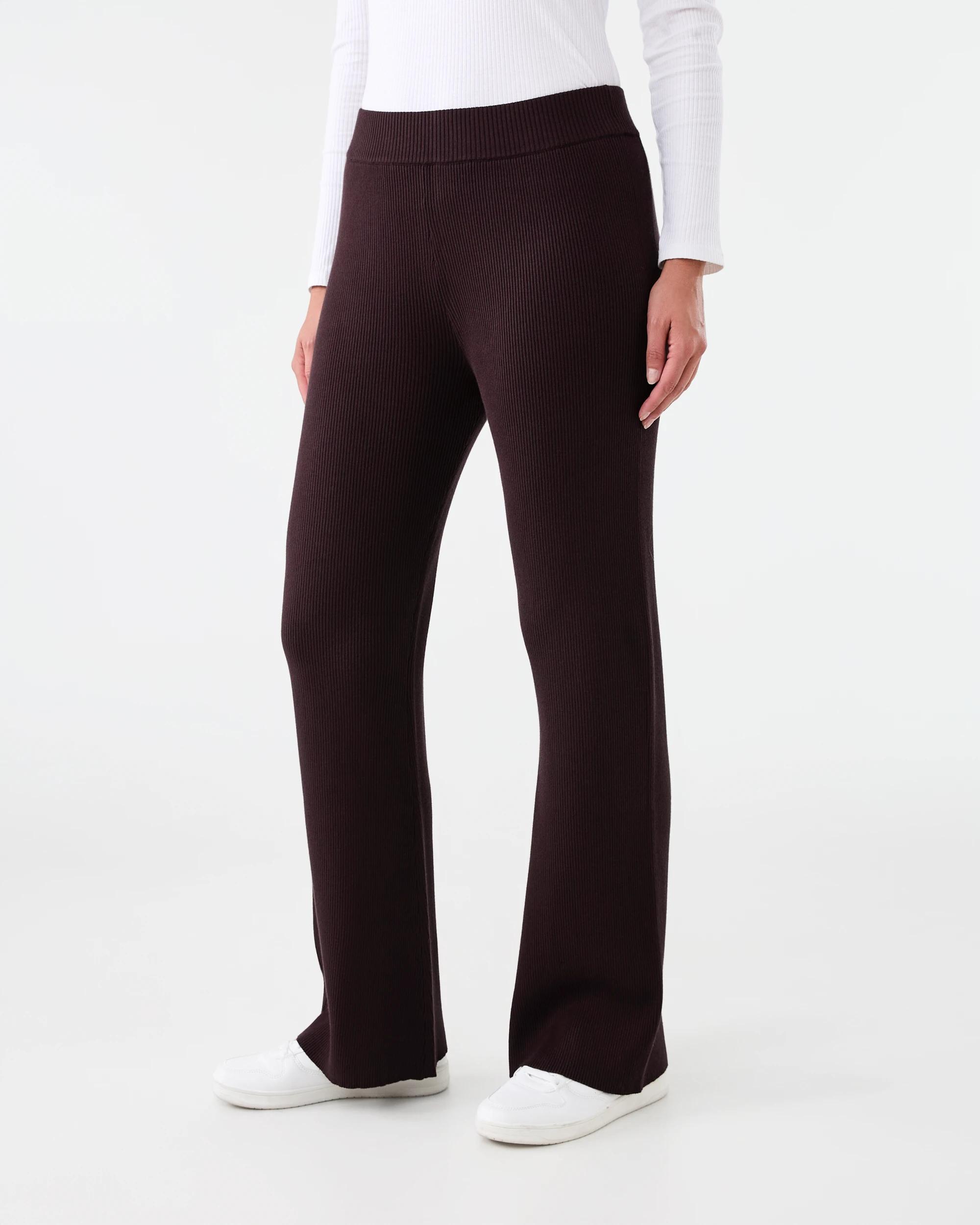 2 Kick Flare True Knit Pants Choc Plum, 2 of 5