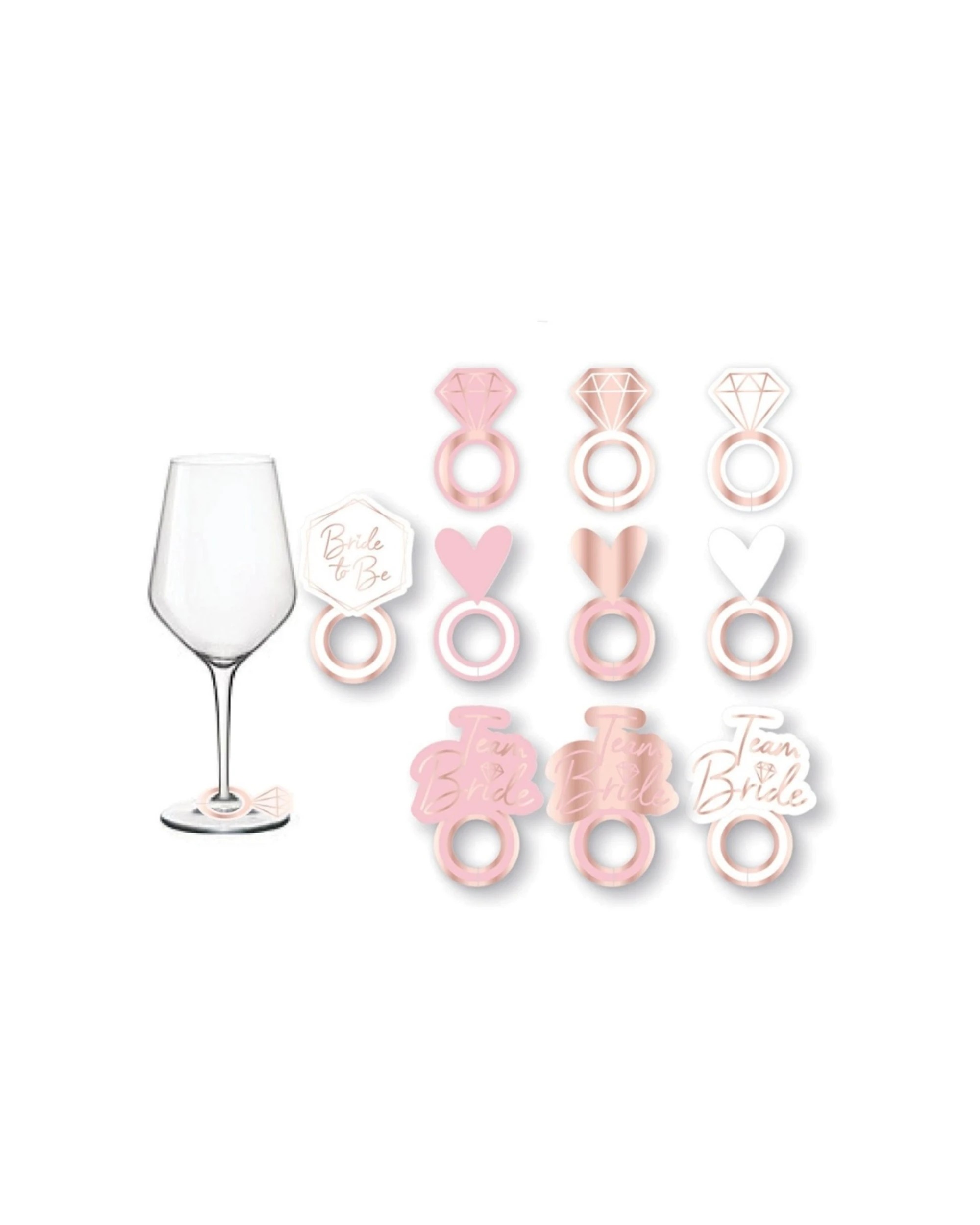 1 Anagram Team Bride Prosecco Glass Markers Engagement Bridal Bachelorette Party Decorations - Multi, 1 of 1
