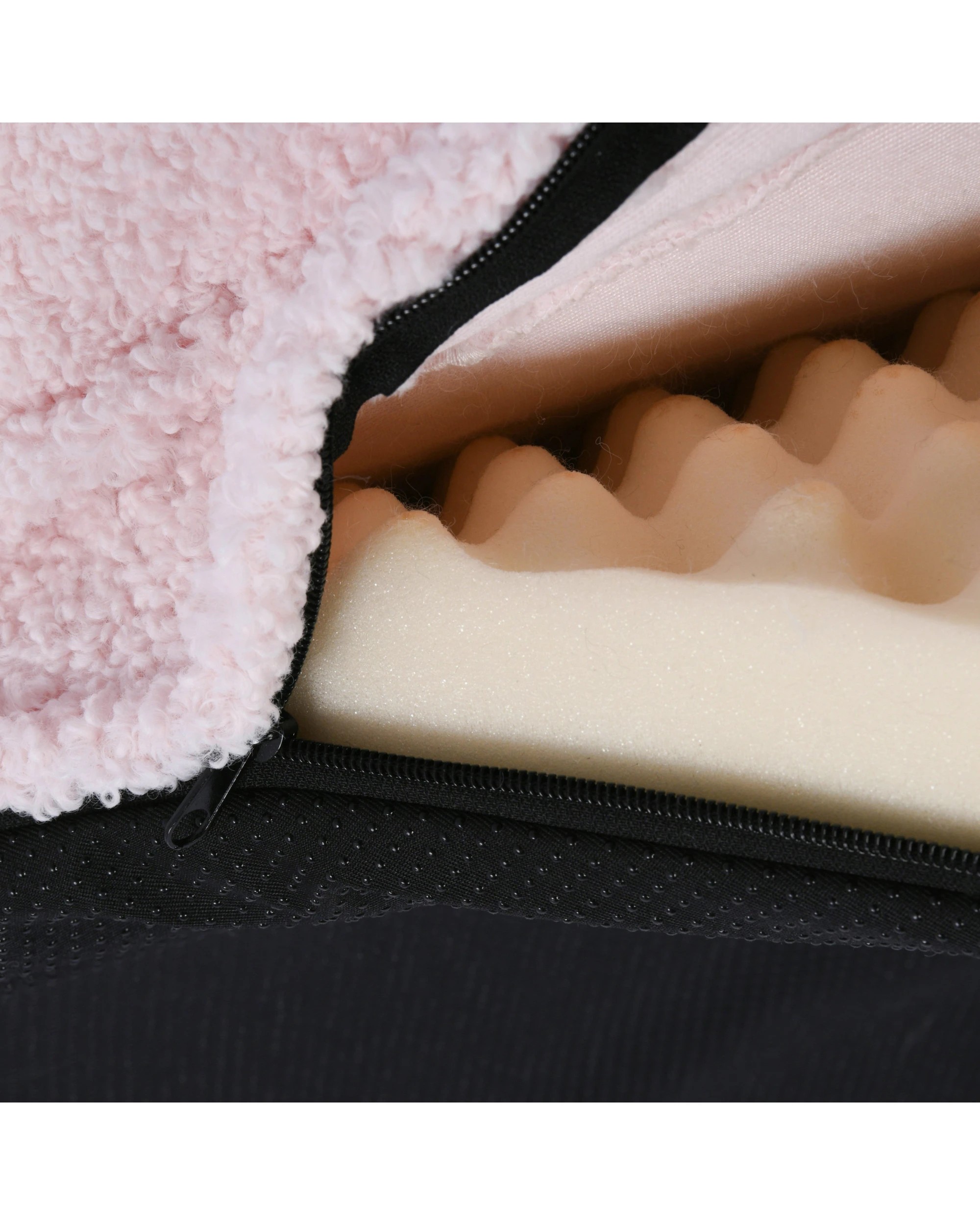 6 Charlie's Teddy Fleece Orthopedic Memory Foam Sofa Dog Bed with Bolster Large - Pink, 6 of 6