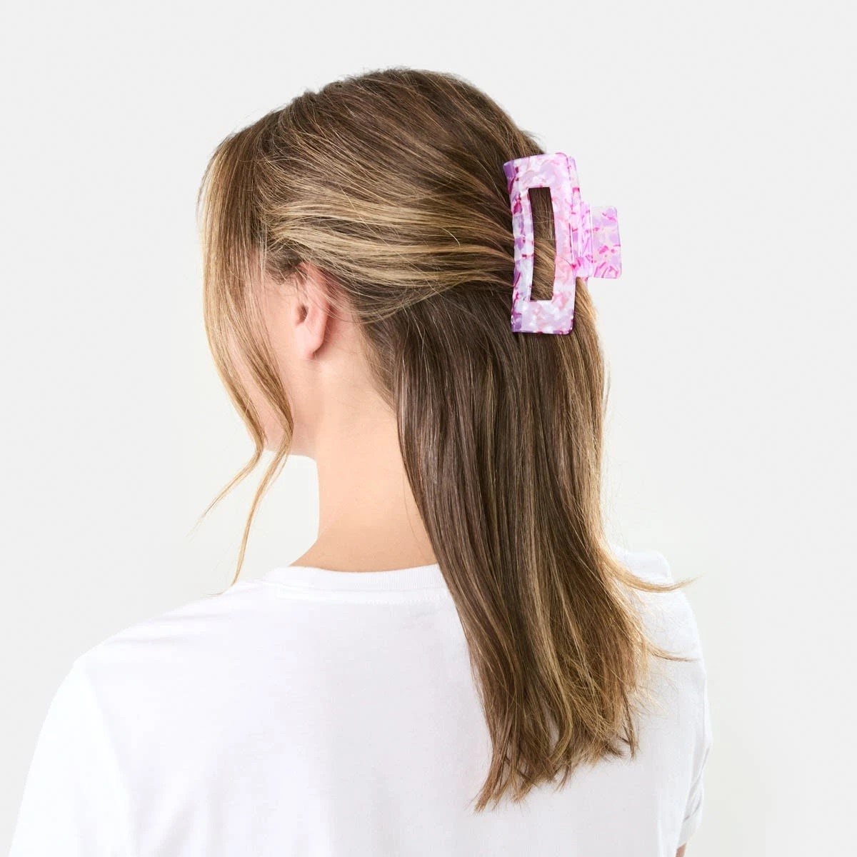 3 Purple Rectangle Claw Hair Clip, 3 of 4