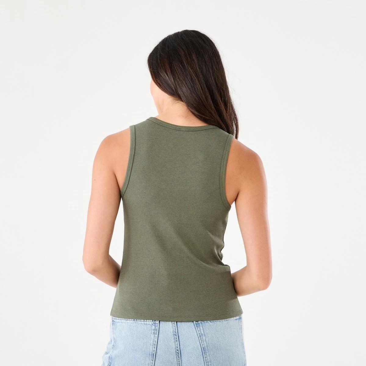 3 Sleeveless Rib Tank OLIVE LEAF, 3 of 5