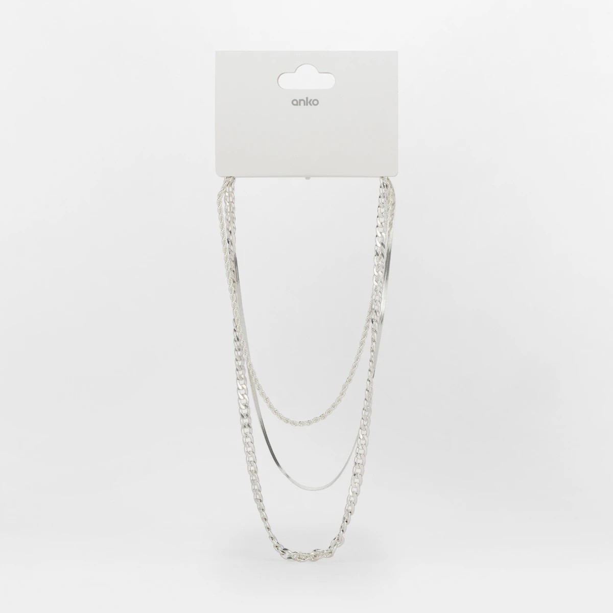 5 3 Pack Essential Chain Necklace - Silver Tone, 5 of 5