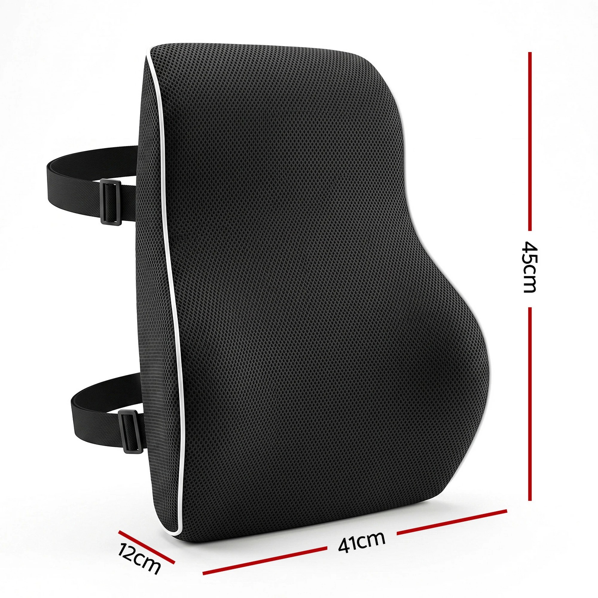 3 Artiss Ergonomic Lumbar Support Cushion Memory Foam Back Support Pillow Office Chair Car Seat - Black, 3 of 8
