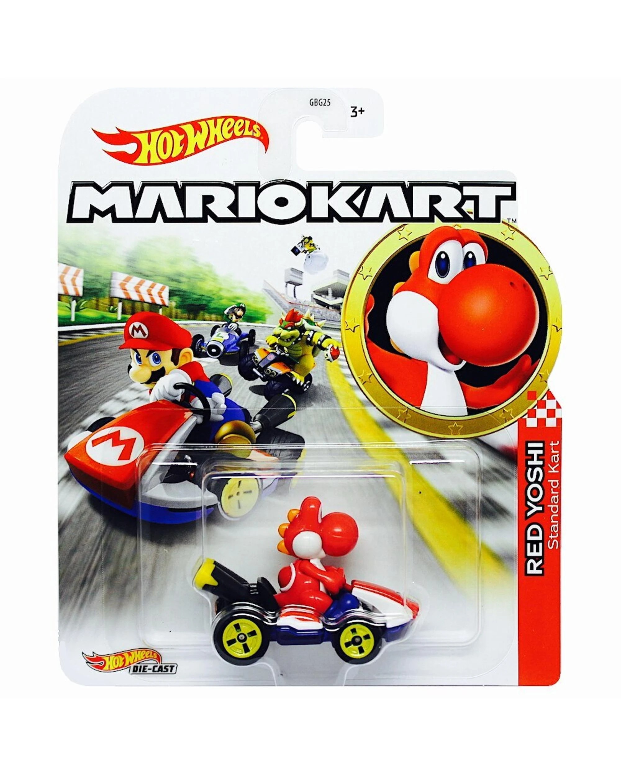 1 Hot Wheels Mario Kart Red Yoshi Standard Kart Toy, 1 of 1