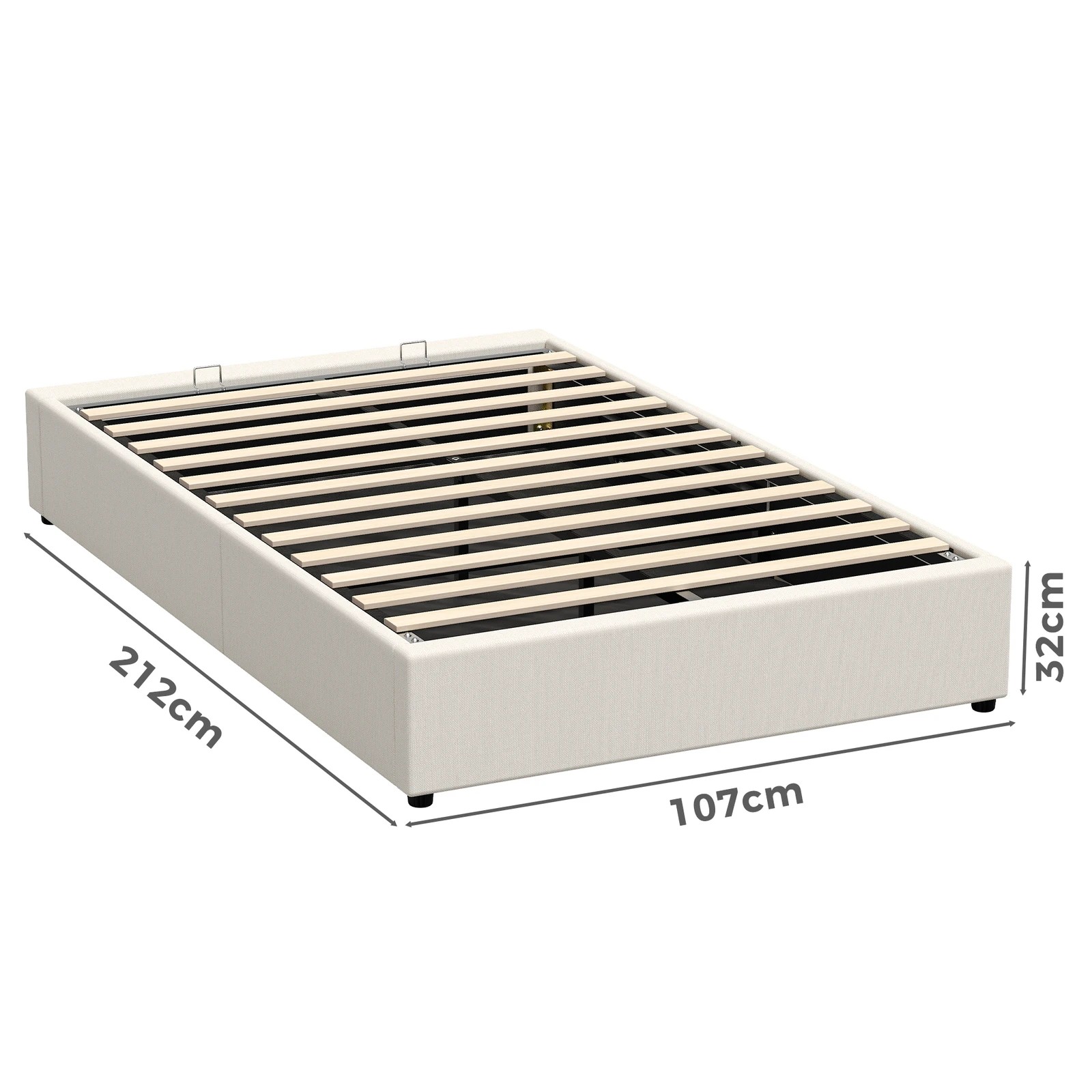 3 Alfordson Bed Frame King Single Gas Lift Storage Mattress Base Barlow - Beige, 3 of 9