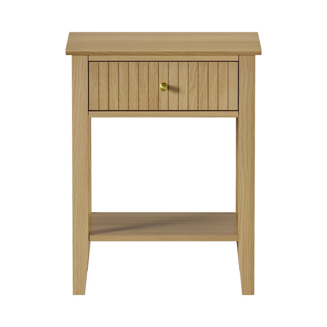 7 Oikiture Bedside Table With Drawer Side End Table Open Shelf Nightstand
 - Natural, 7 of 10