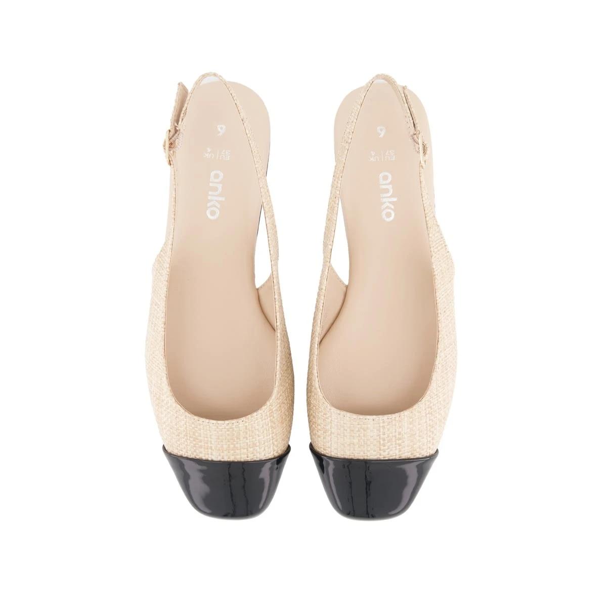 2 Ballet Toe Cap Slingback Flats NATURAL, 2 of 3