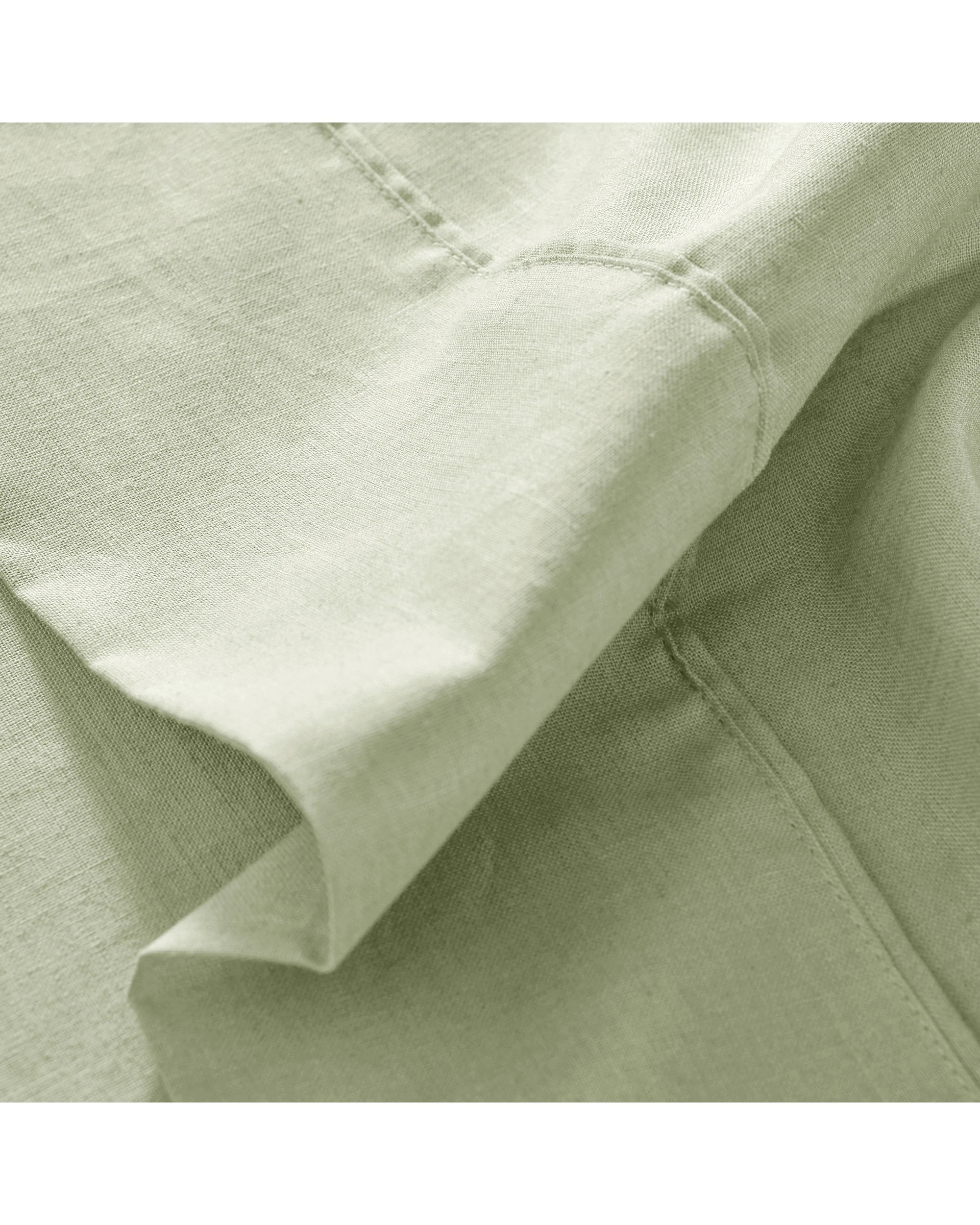 6 Dreamaker Linen Cotton Sheet Set - King Single Bed - Sage, 6 of 9