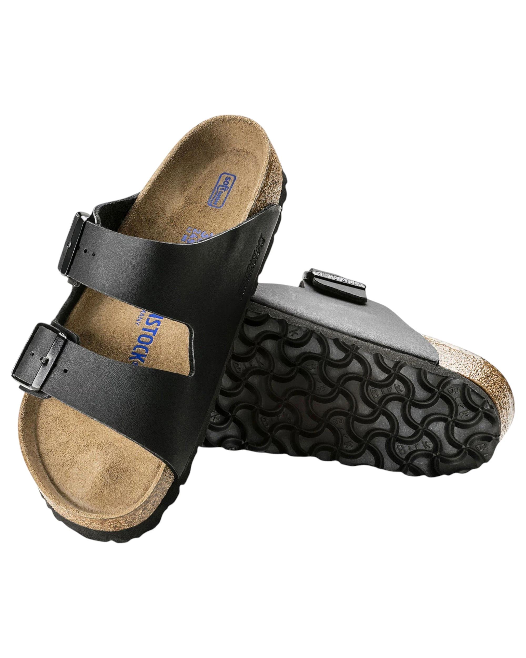 5 Birkenstock Mens Arizona SFB Birko Flor Regular Slip On Sandals BLACK, 5 of 9