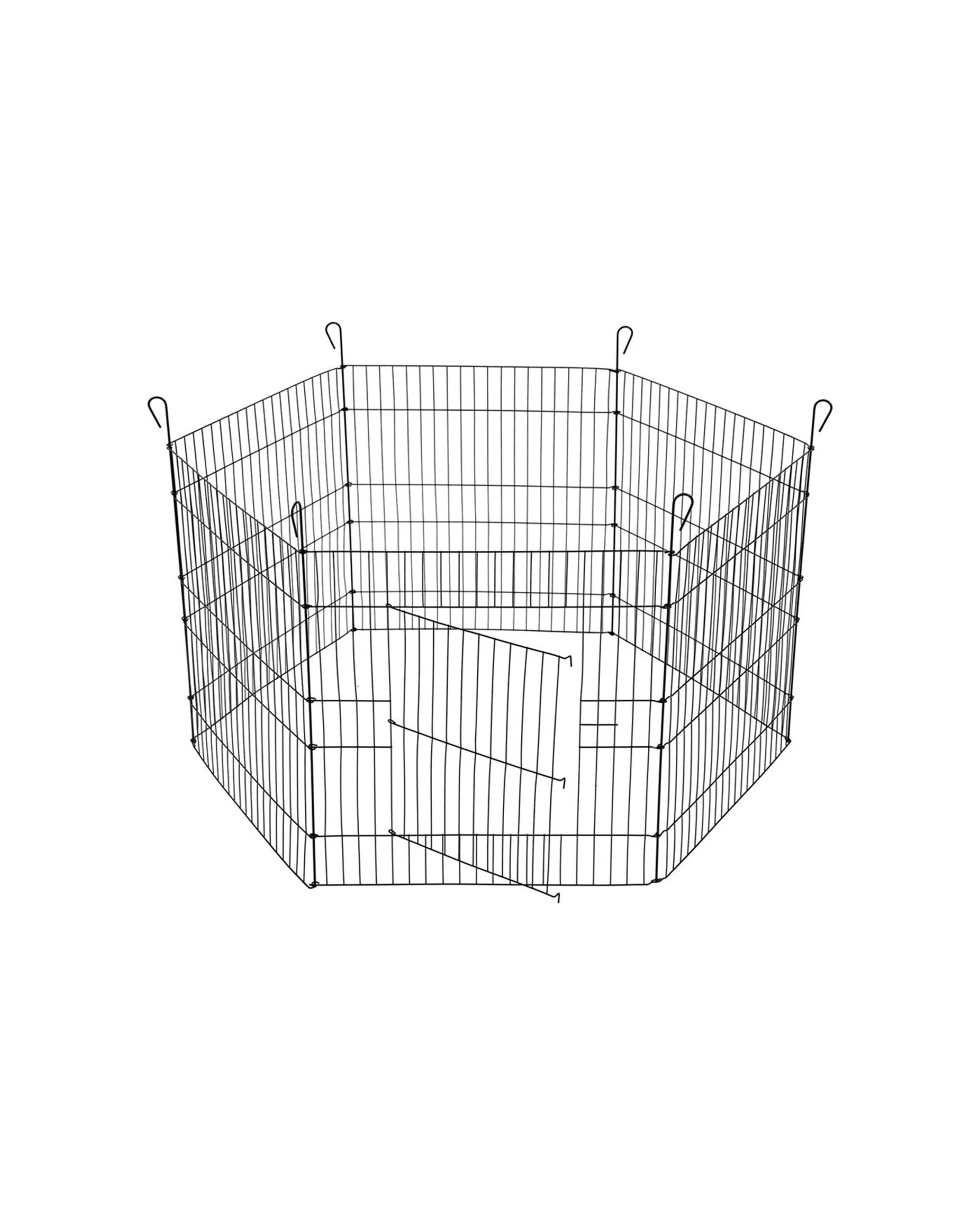 2 Paws And Claws 6 Sided 61cm Metal Pet Play Pen Hexagon Small Pets Black
 - Black, 2 of 4