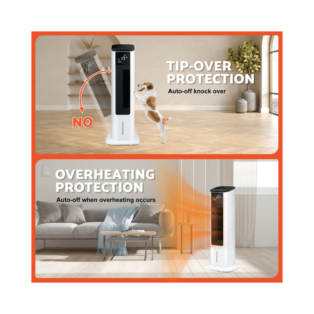 2 Advwin Air Cooler & Heater Fan, 4-in-1 Portable Oscillating Fan, With 3.5l Tank, Humidifier, 12h Timer For Home, Office, 2 of 7