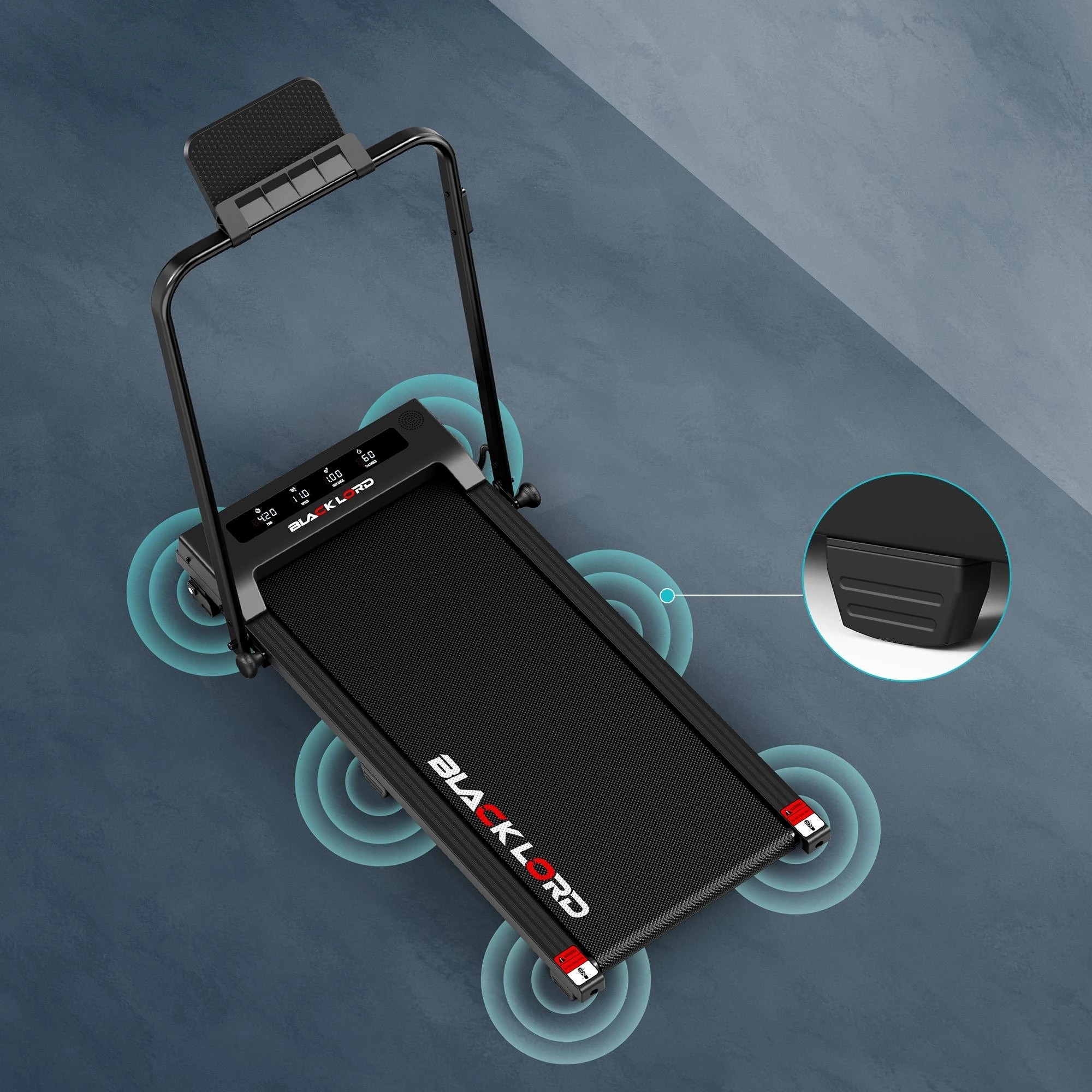 6 Black Lord Treadmill Electric Walking Pad Foldable Under Desk Home Gym - Black, 6 of 10