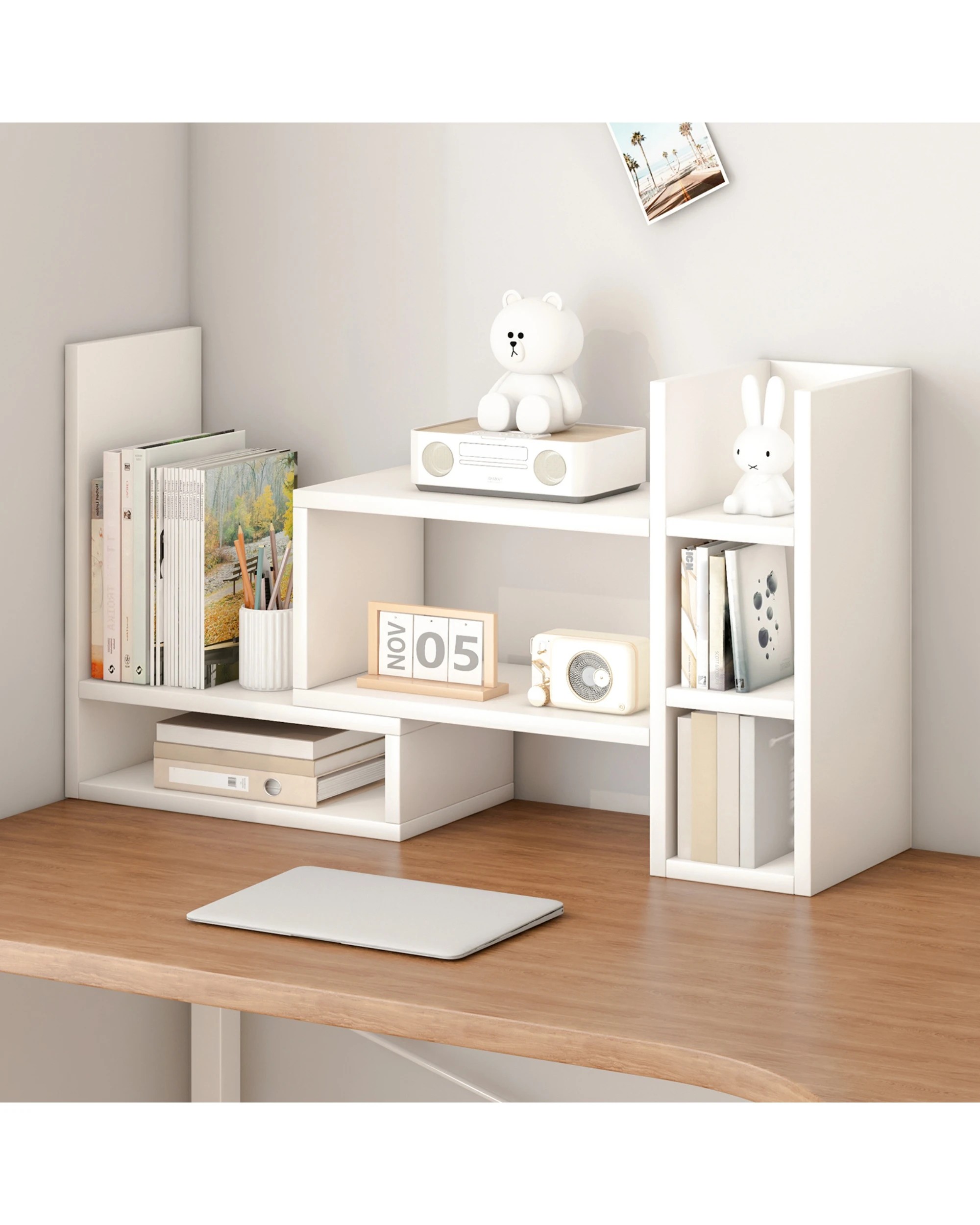 4 Advwin Desktop Bookshelf Organizer with Adjustable Length and Angle, 4 of 9