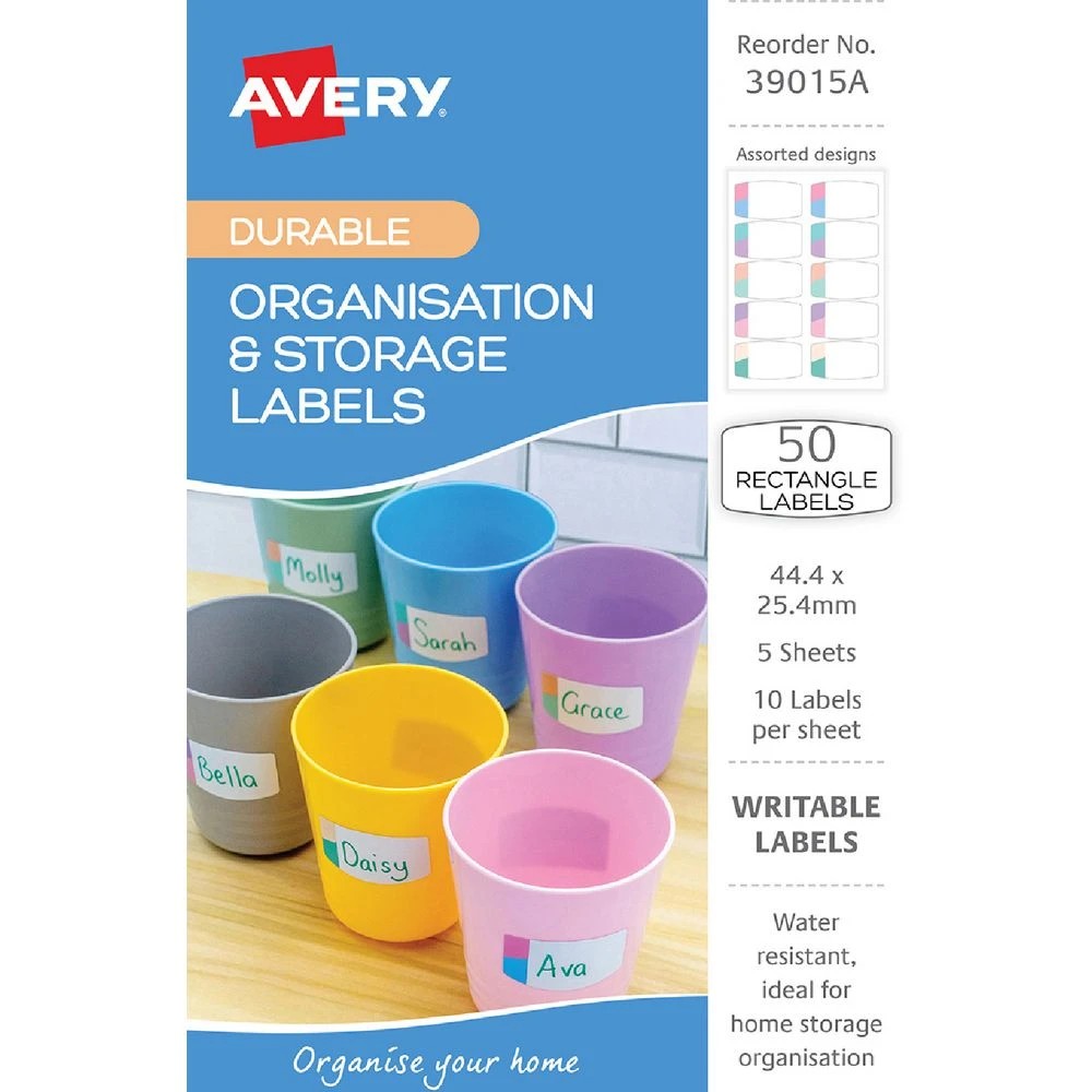 1 Avery 10UP Durable Storage Labels Pastel 5 Sheets, 1 of 6