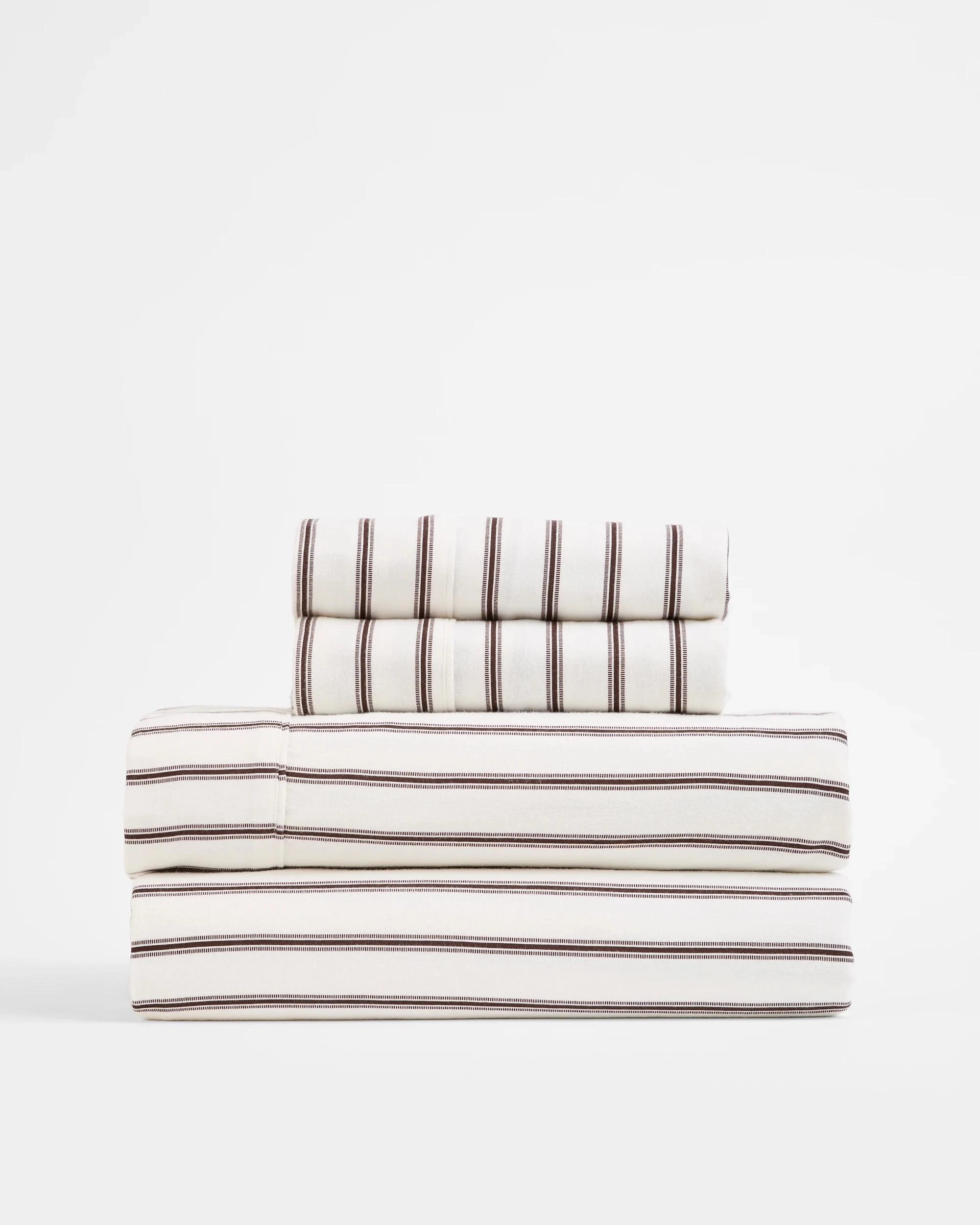4 Target Taylor Stripe Flannelette Sheet Set - King Single Bed - Brown, 4 of 4