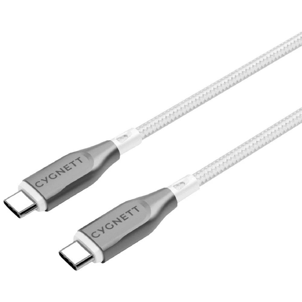 1 Cygnett Armoured USB-C to USB-C Cable 2m White, 1 of 3