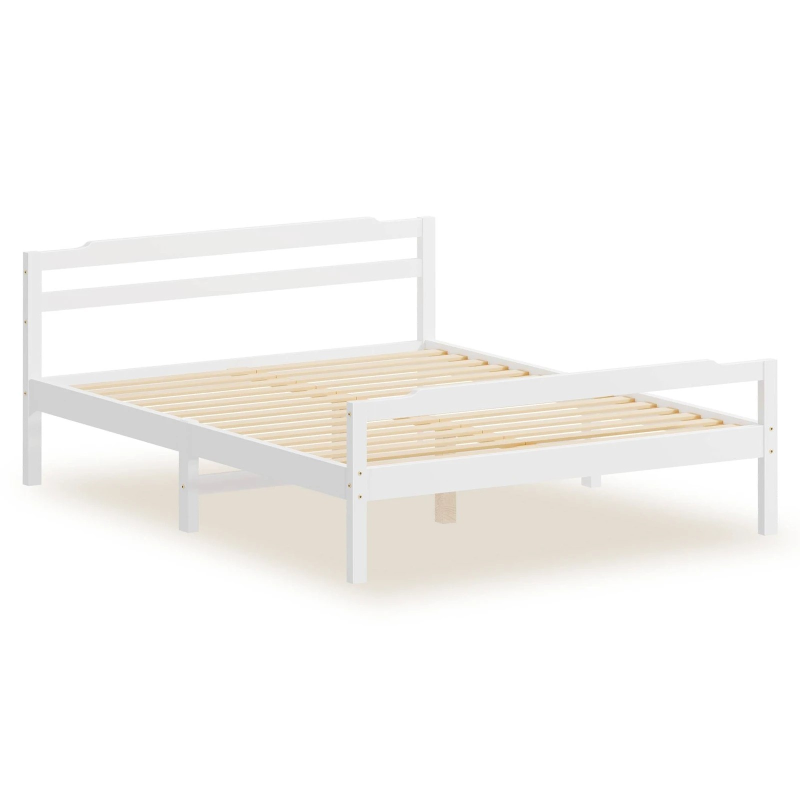 9 Alfordson Bed Frame Wooden King Size Mattress Base Platform Timber Dubem - White, 9 of 10