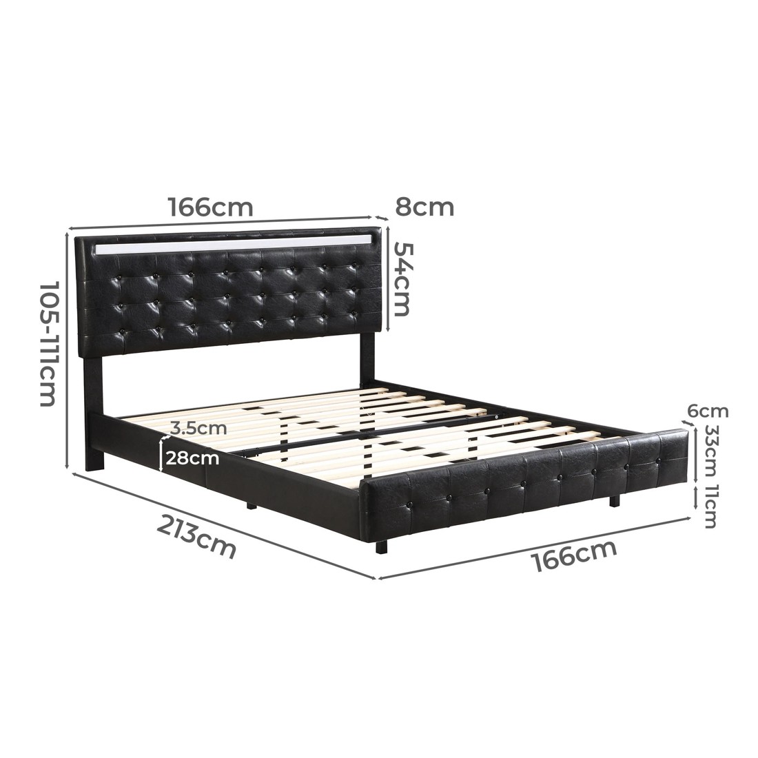 3 Levede Floating Bed Frame - Queen, 3 of 6