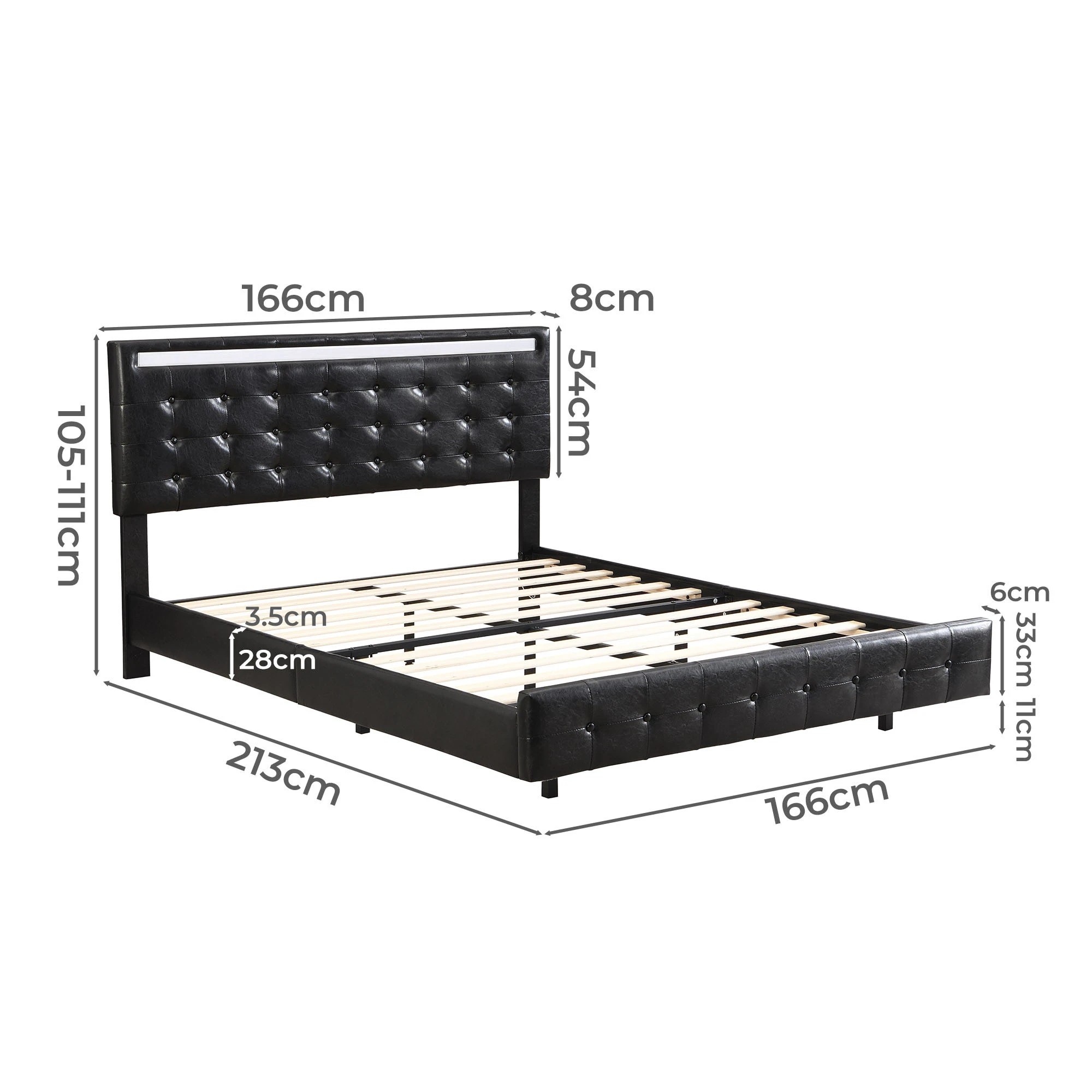 3 Levede Floating Bed Frame - Queen, 3 of 6