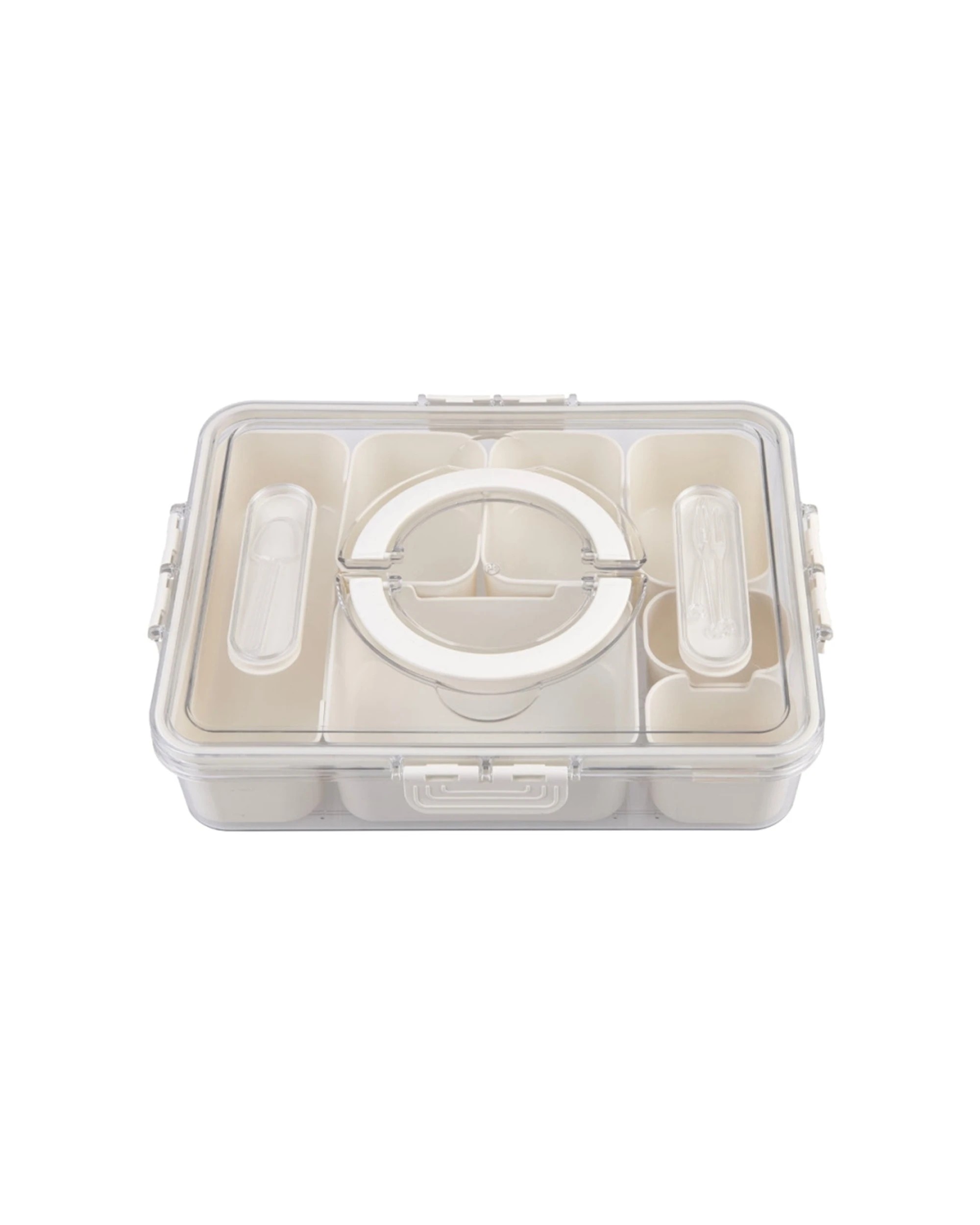 3 Alfresco Lane Rectangular 7 Compartment Grazing Box With Carry Handles - Beige, 3 of 5