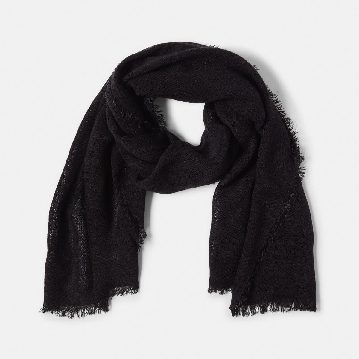 1 Solid Lightweight Scarf Black, 1 of 3