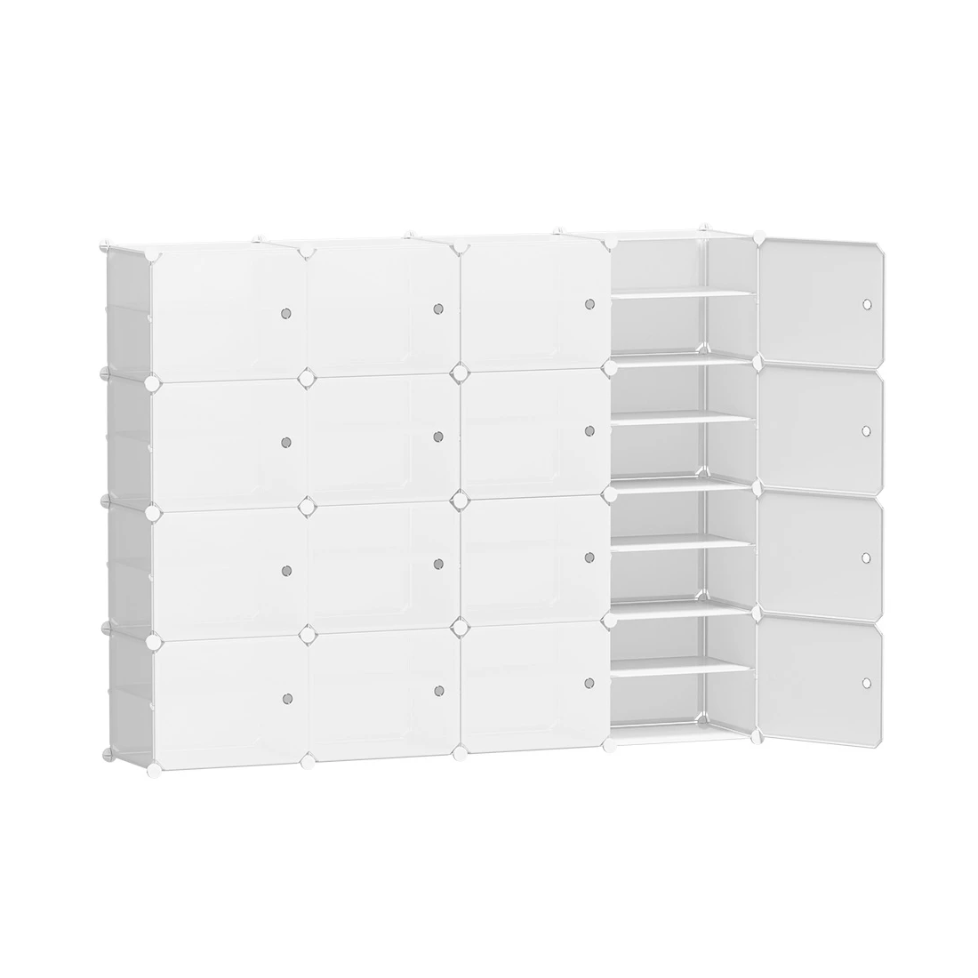 1 Artiss Shoe Rack DIY 16 Storage Cube Stackable - White, 1 of 3