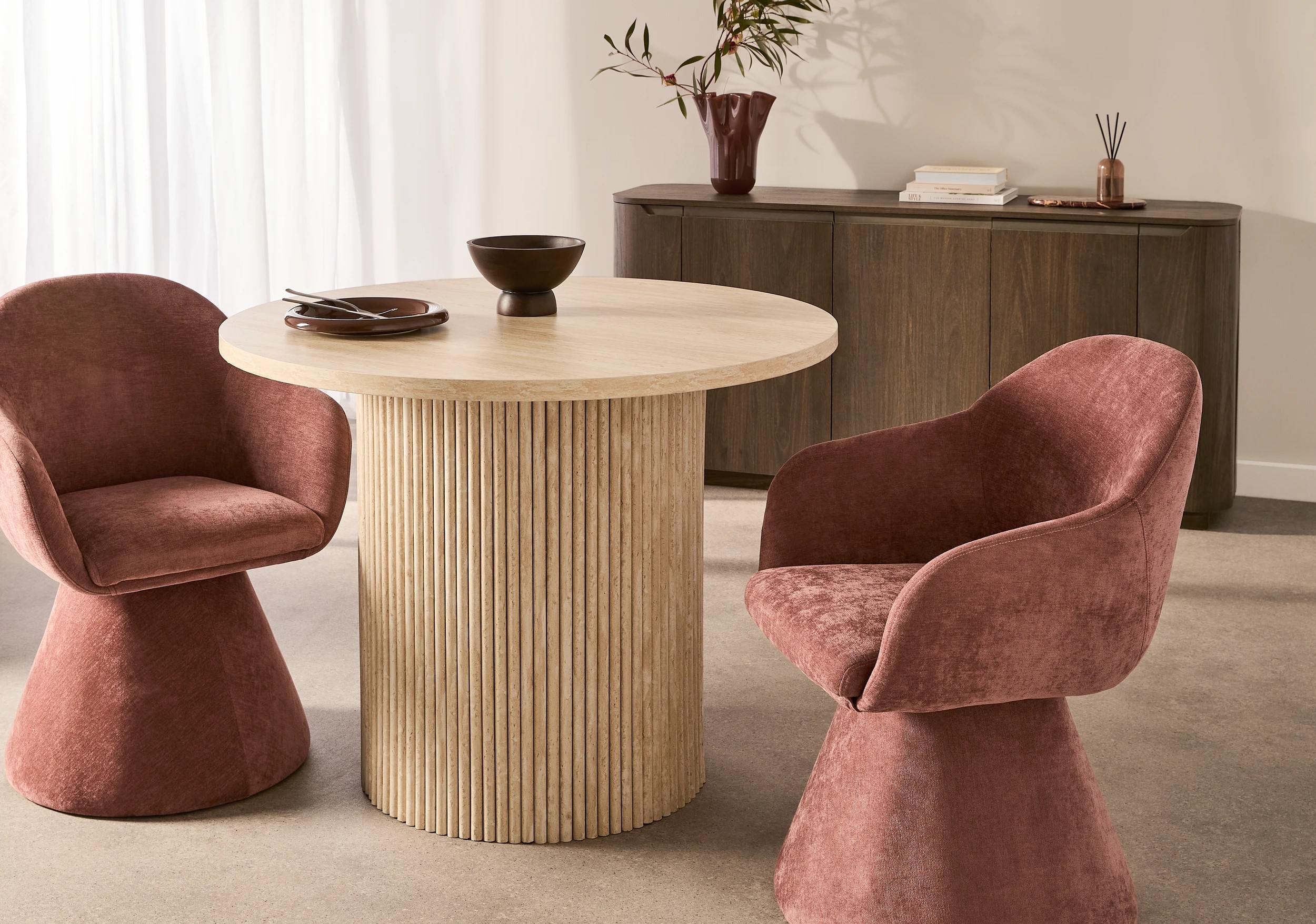 10 Gigi Swivel Dining Chair - Burgundy, 10 of 10