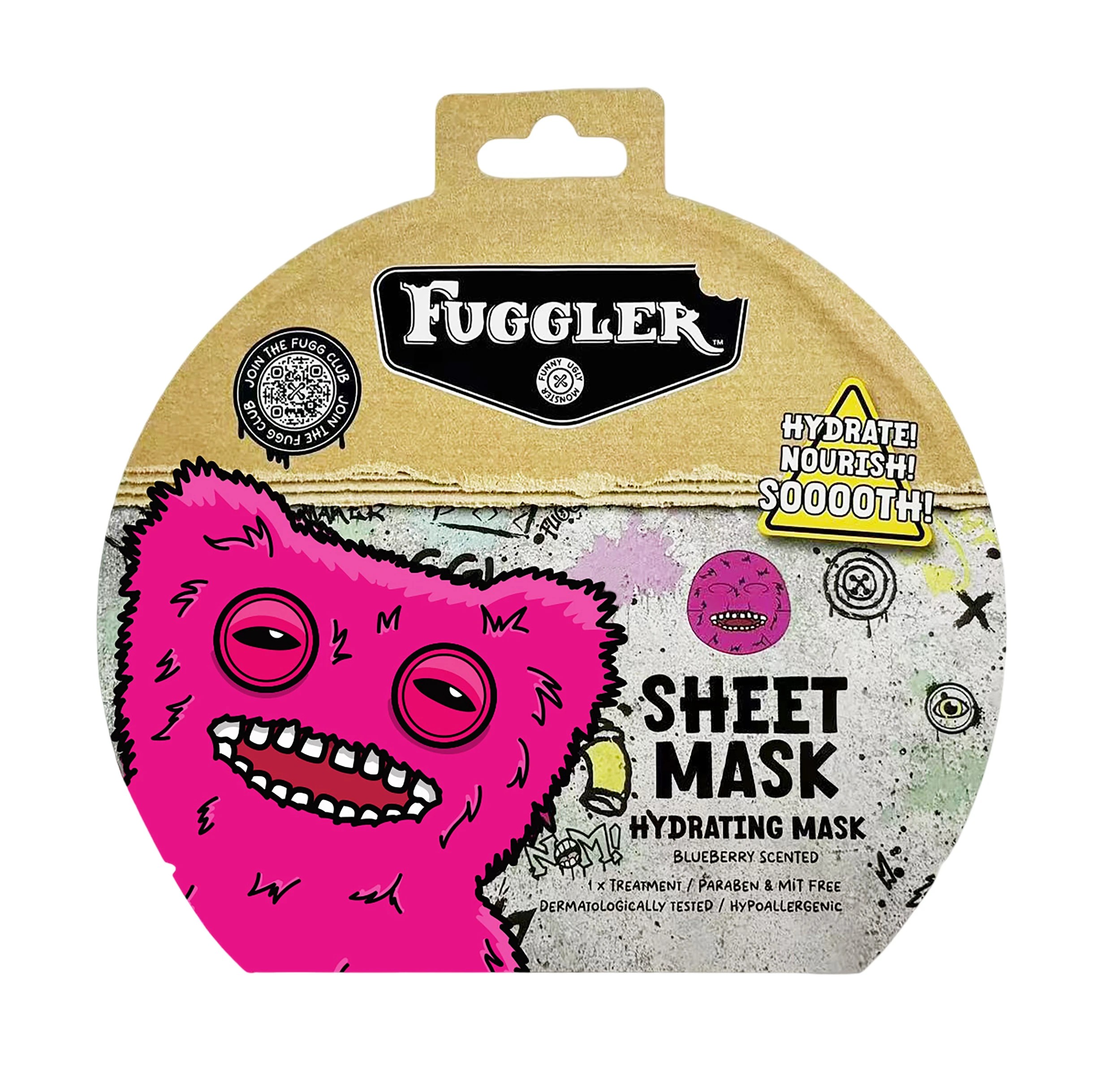 1 Fuggler Hydrating Pink Face Sheet Mask - Blueberry Scented, 1 of 2