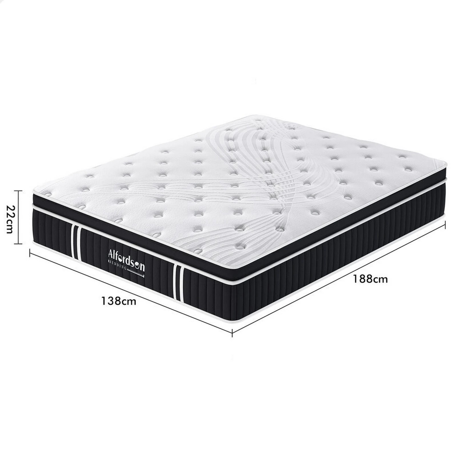 7 Alfordson Mattress Euro Top Spring Foam Bedding 22CM Medium Firm - Double Bed, 7 of 10