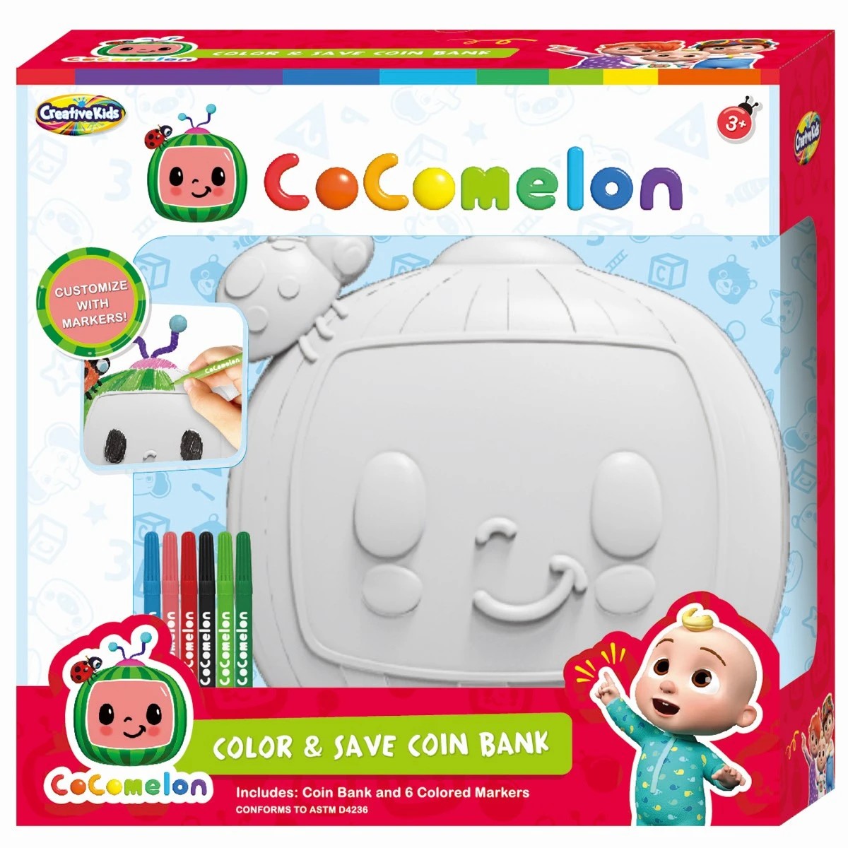 1 CoComelon Cocomelon Paint Your Own Coin Bank, 1 of 4