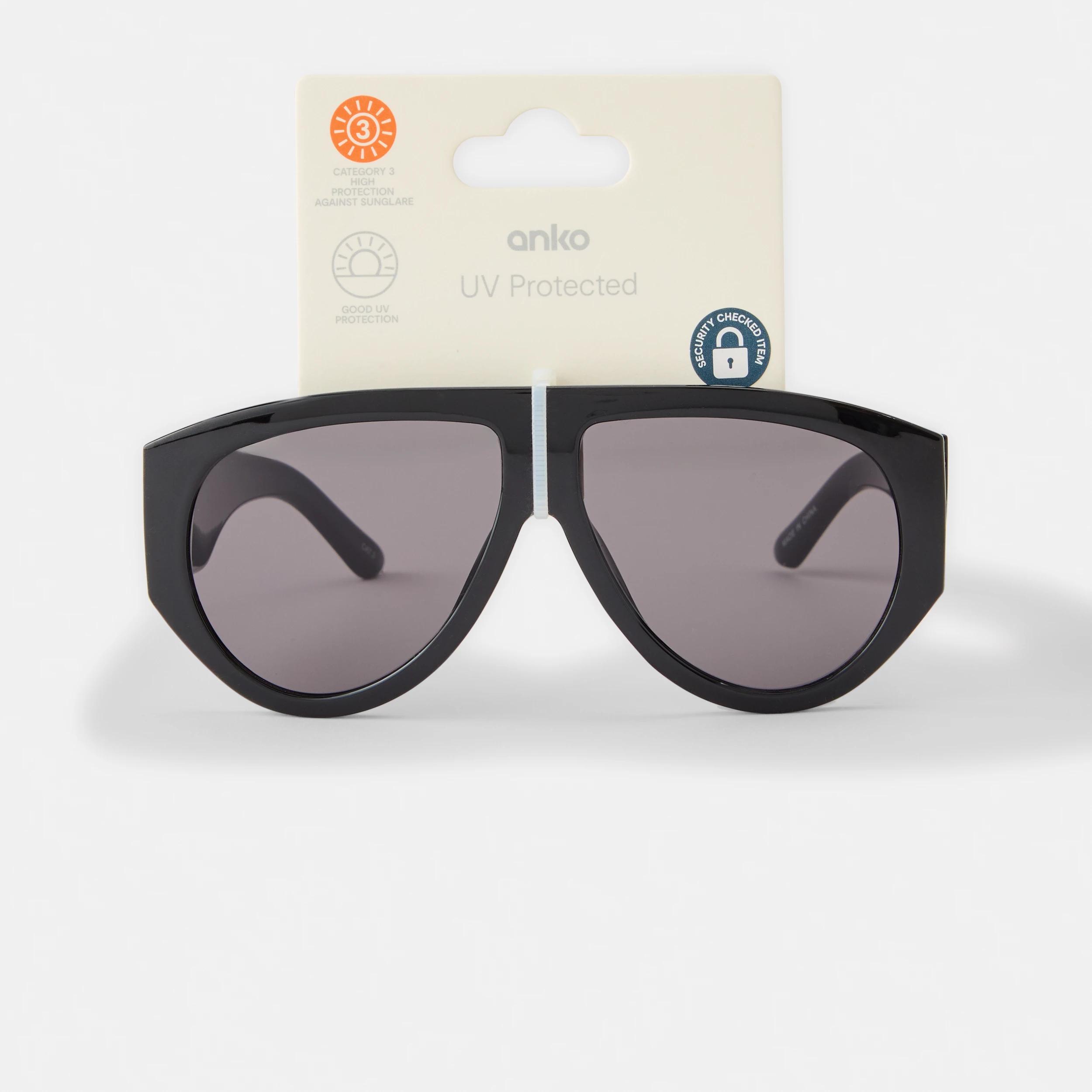 6 Chunky Aviator Sunglasses Black, 6 of 6