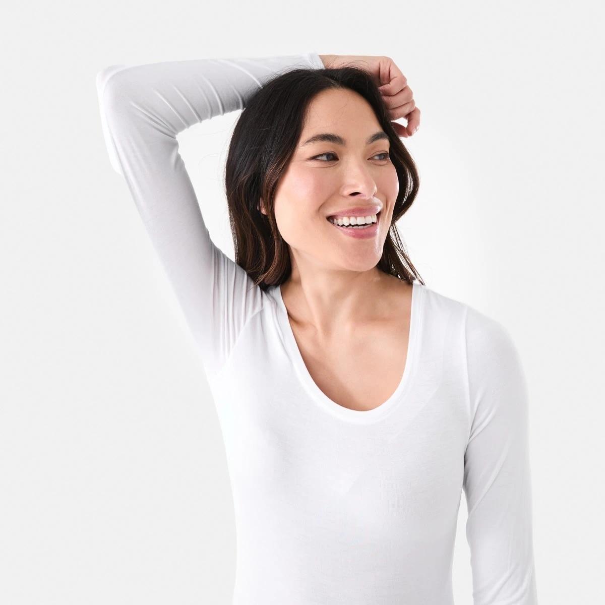 4 Bamboo Thermal Long Sleeves Top White, 4 of 5