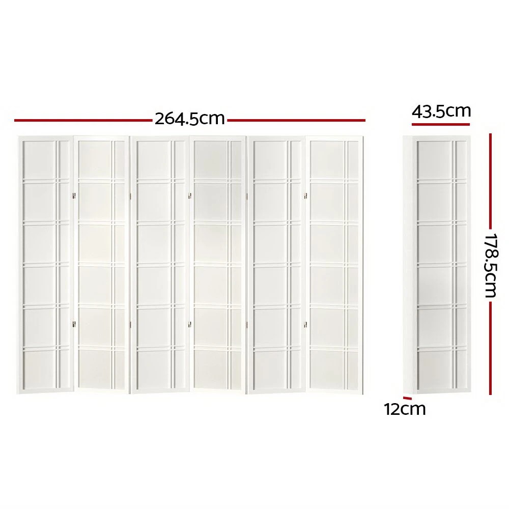 2 Artiss 6 Panel Room Divider Screen 265x179cm Nova - White, 2 of 7