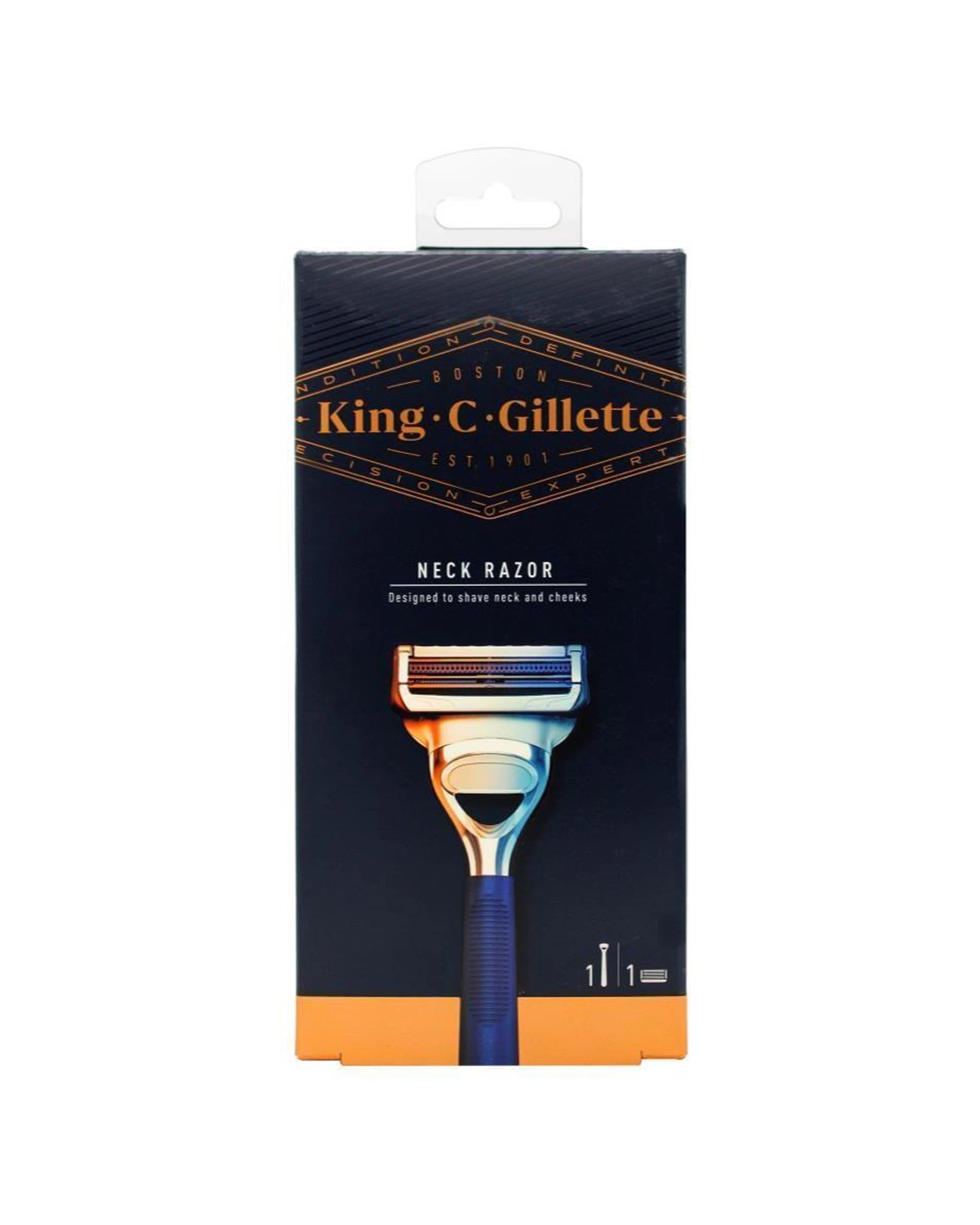 2 King. C. Gillette 12PK Neck Razor For Neck And Cheeks with Refill - Blue, 2 of 5