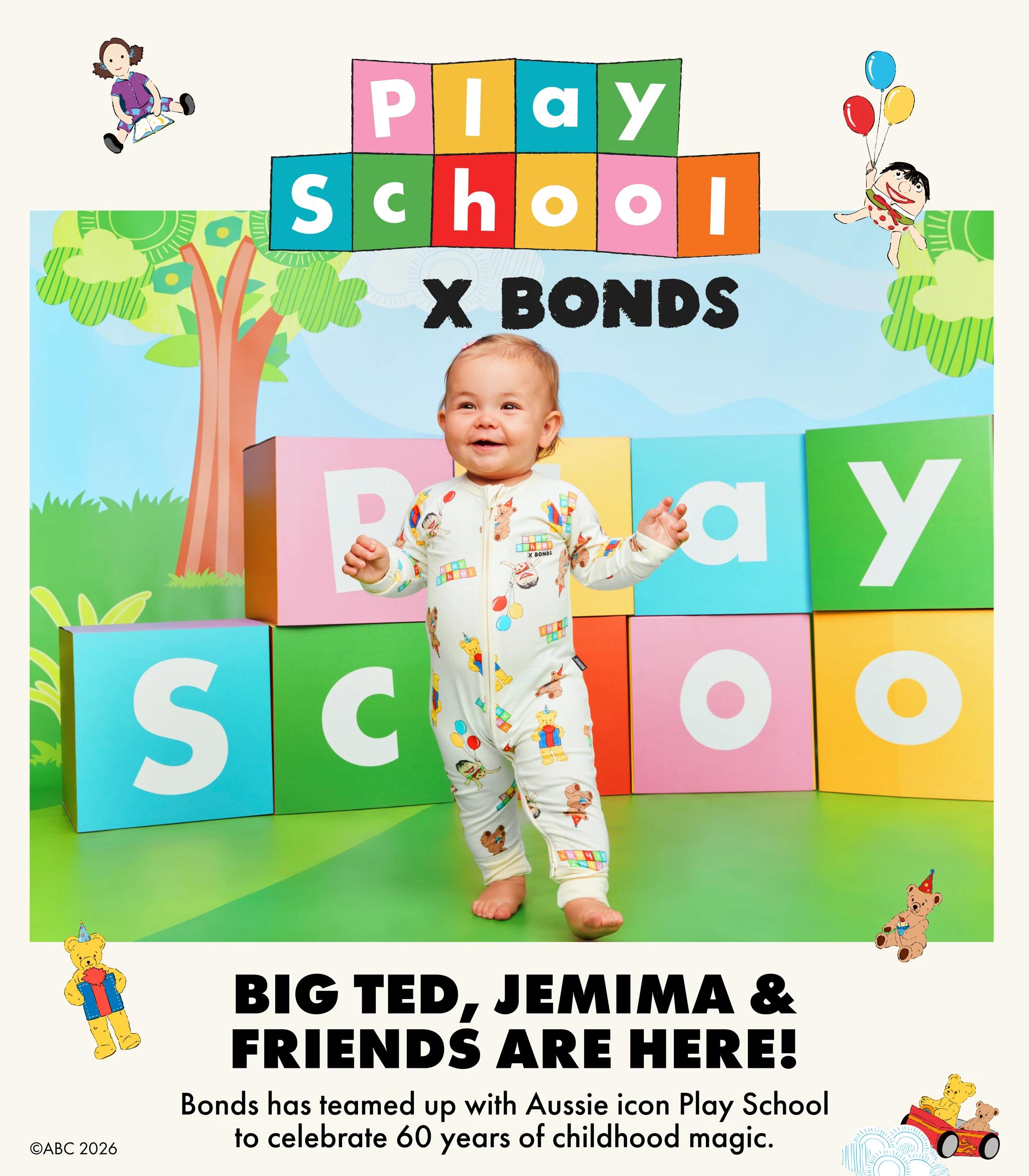 3 Bonds Playschool Baby Zip Wondersuit Coverall PLAYSCHOOL PRINT HUZ, 3 of 6