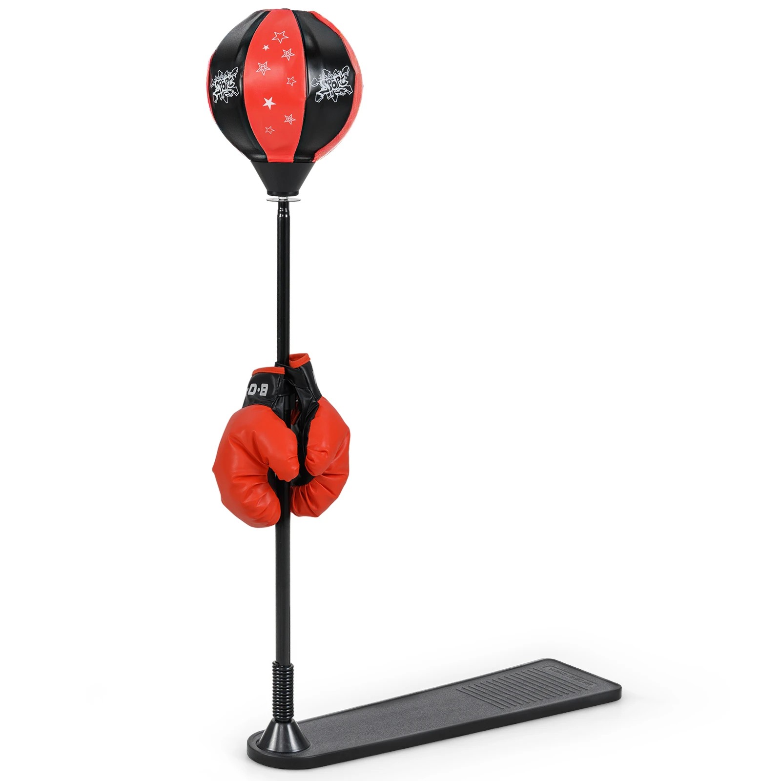 1 Costway Punching Bag Adjustable Boxing Speed Ball Stand Gift w/Gloves Set - Red, 1 of 1