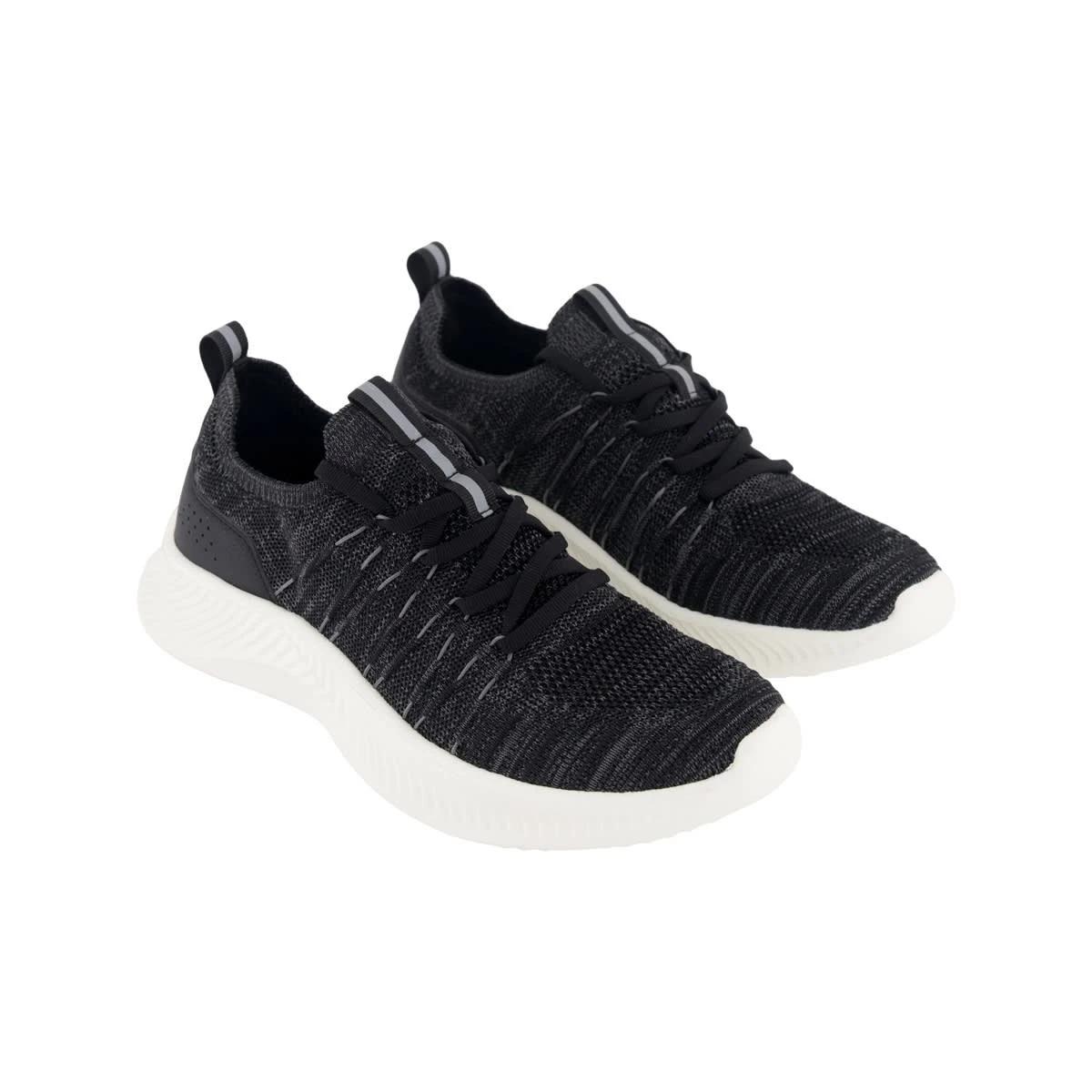 4 Textured Upper Sneakers Blk Wht, 4 of 5