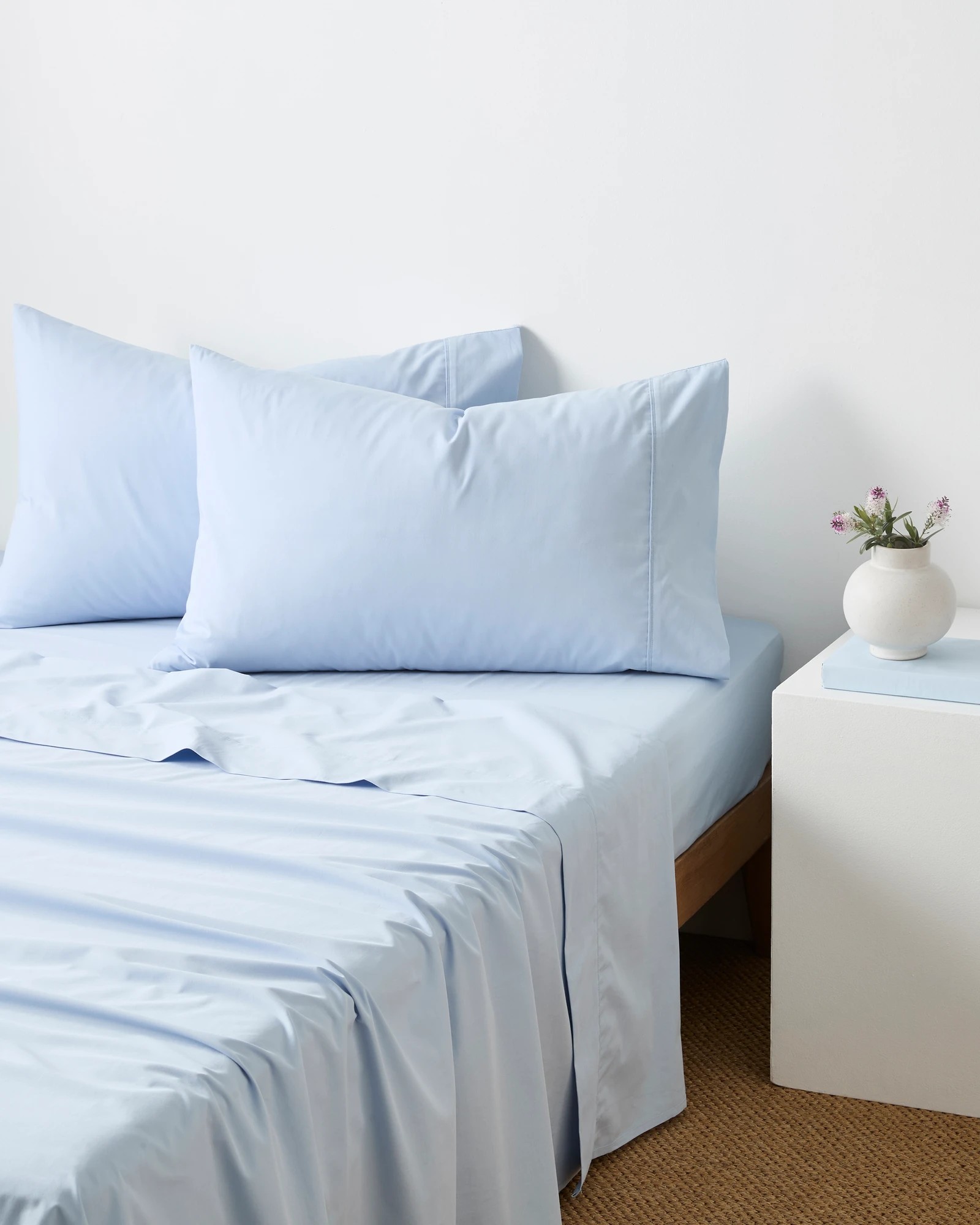 1 Target Australian Cotton 250 Thread Count Fitted Sheet - Single Bed - Blue, 1 of 1