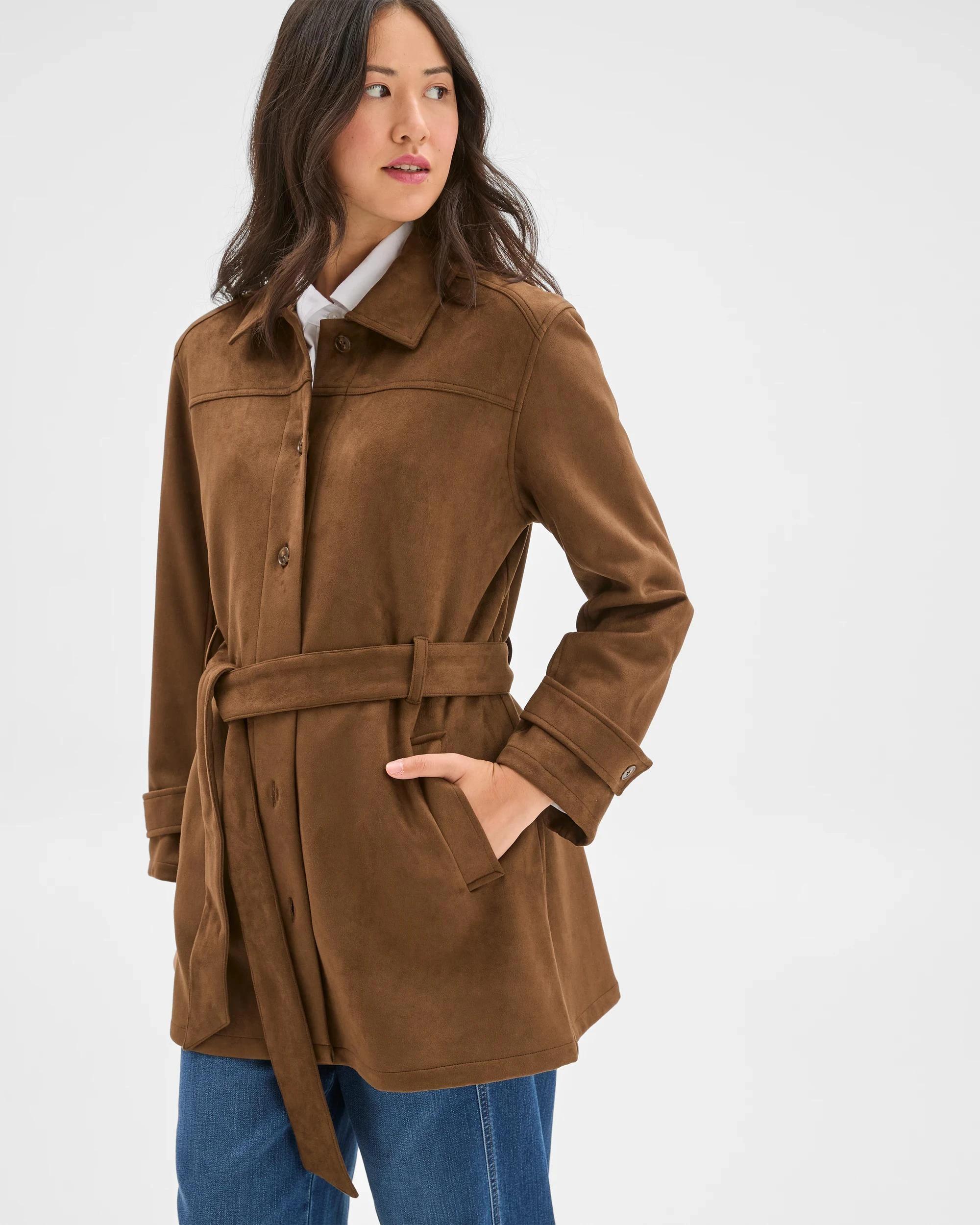 4 Target Woman Faux Suede Long Sleeve Jacket FALL LEAF, 4 of 7