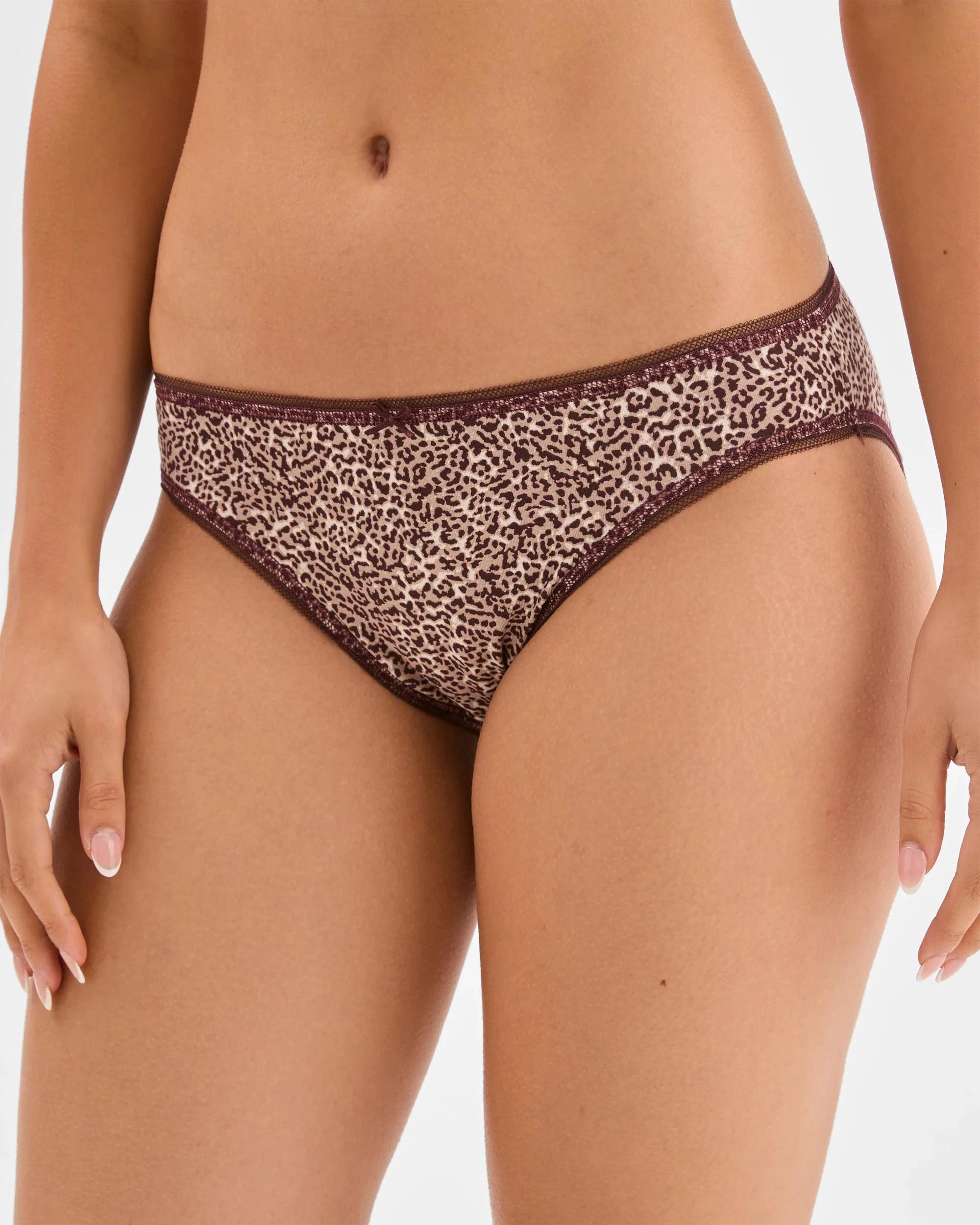 4 Target Woman Cotton/Elastane 5 Pack Bikini Briefs WHITE/LEOPARD/PINK/FLORAL/LATTE, 4 of 5