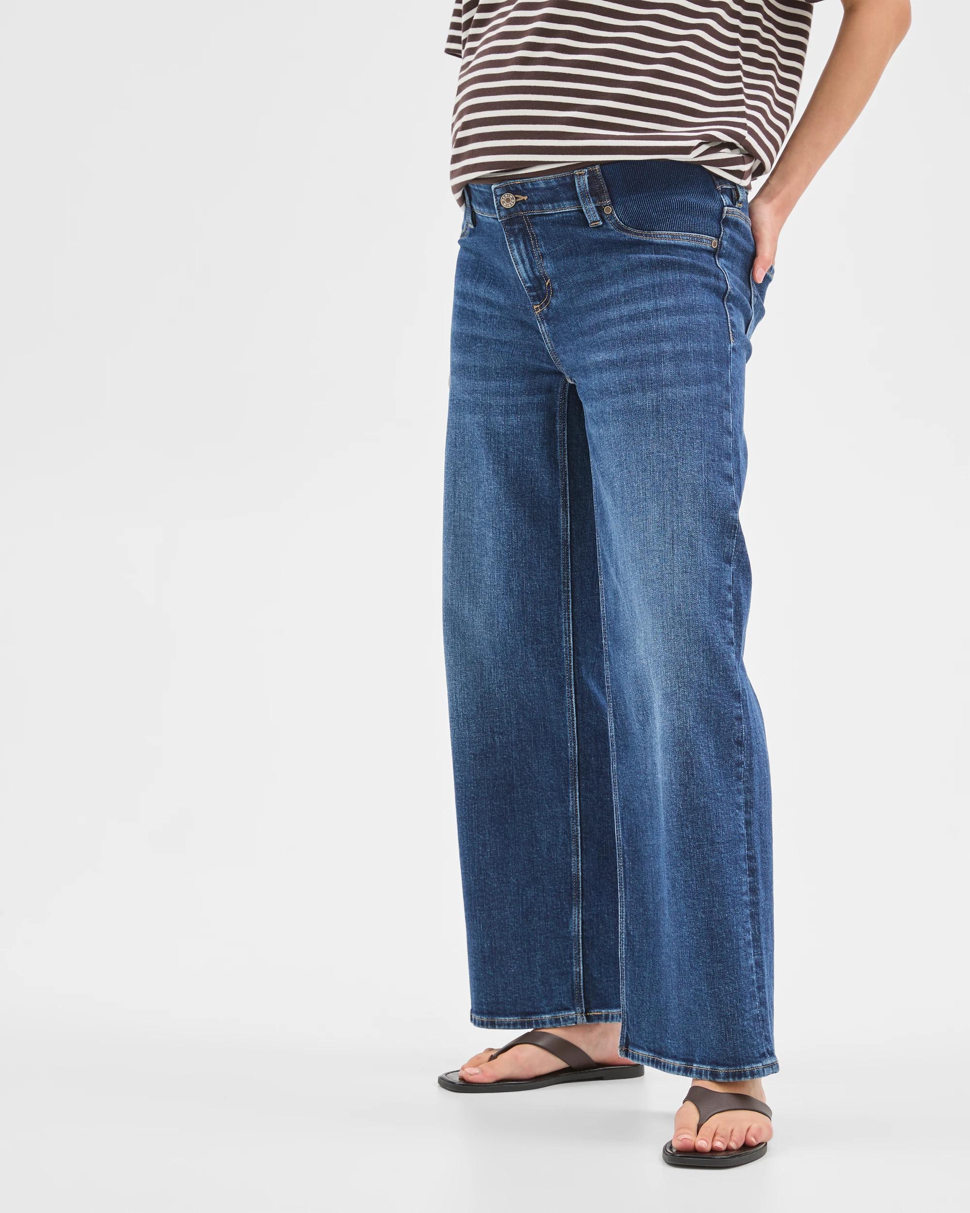4 Target Maternity Under The Belly Wide Leg Denim Jeans SAPPHIRE, 4 of 7