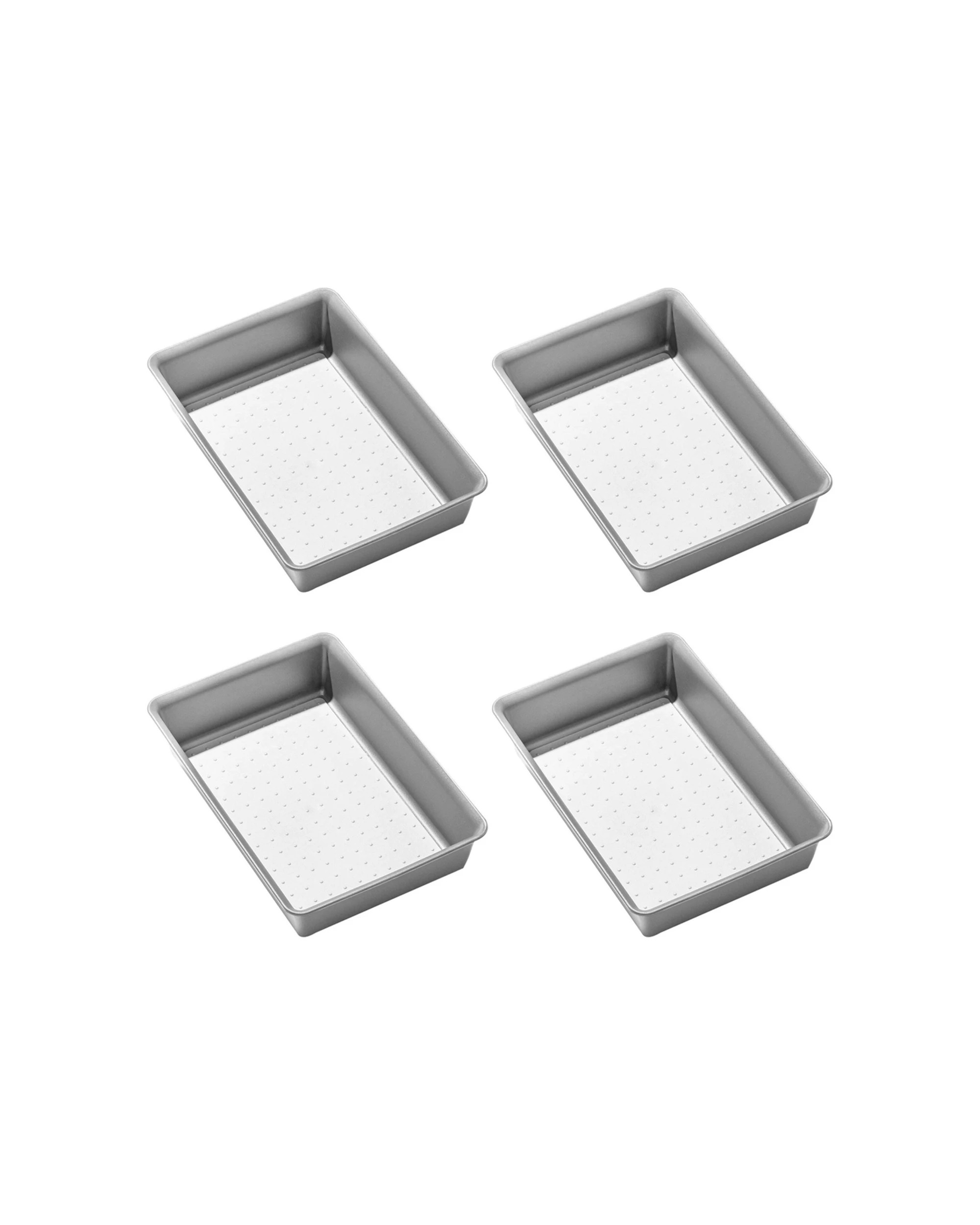 1 Madesmart 4PK 23cm Kitchen Office Bin Non-Slip Lining Rectangle Medium Storage - Clear, 1 of 1
