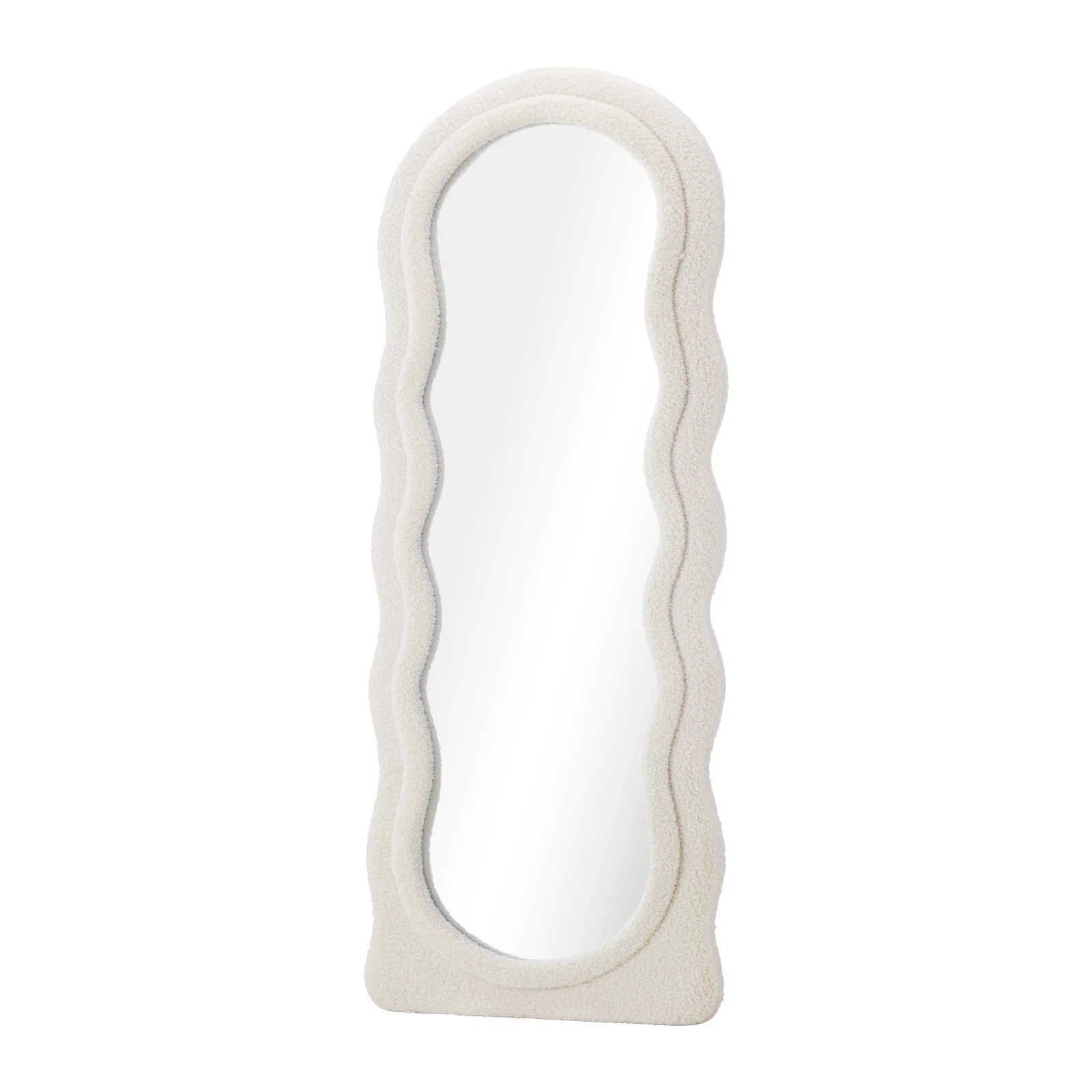 1 Oikiture Full Length Mirror 180cm Boucle Floor Standing Mirrors Dressing Makeup - White, 1 of 9