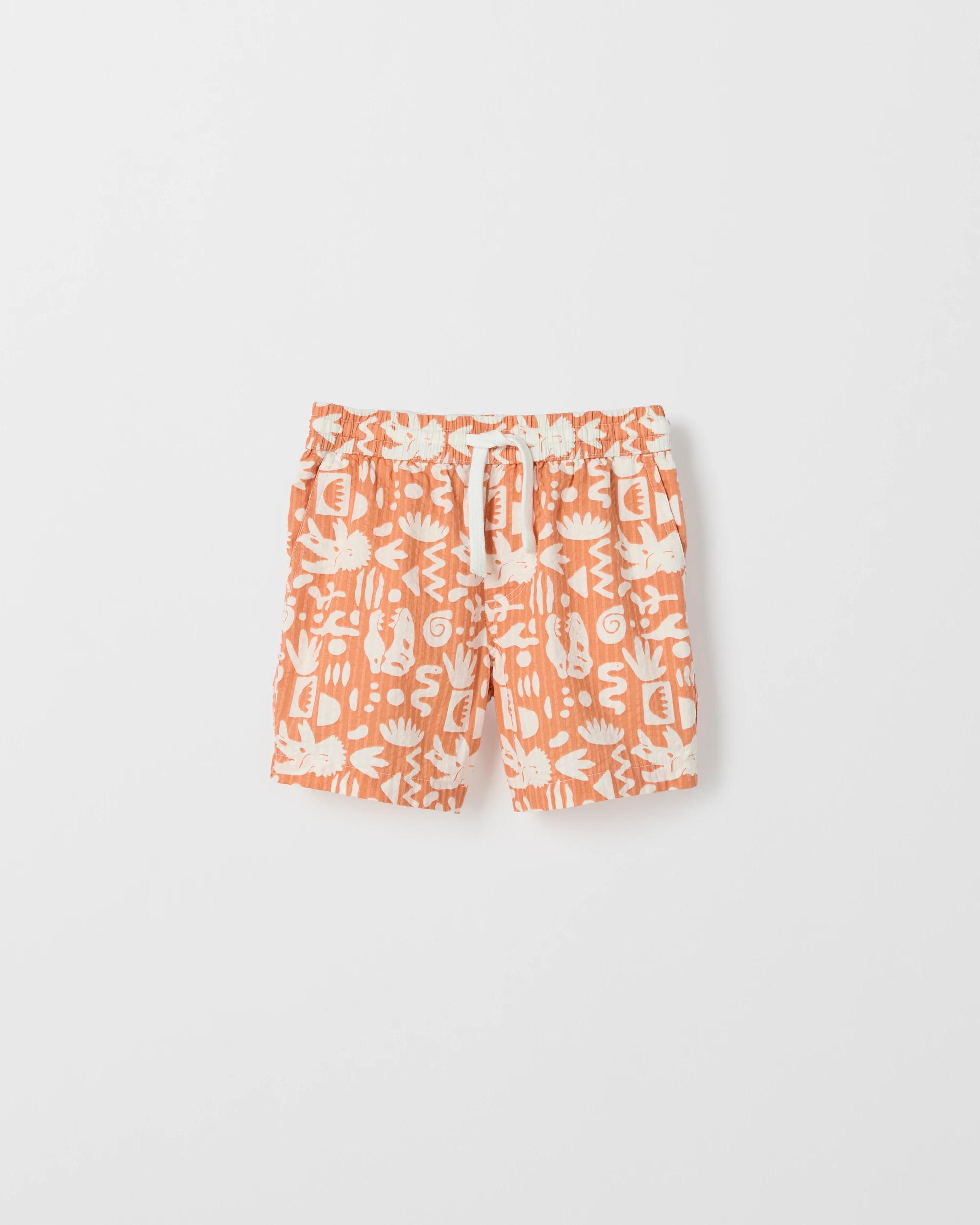 1 Target Kids Australian Cotton Seersucker Volley Shorts ORANGE, 1 of 2