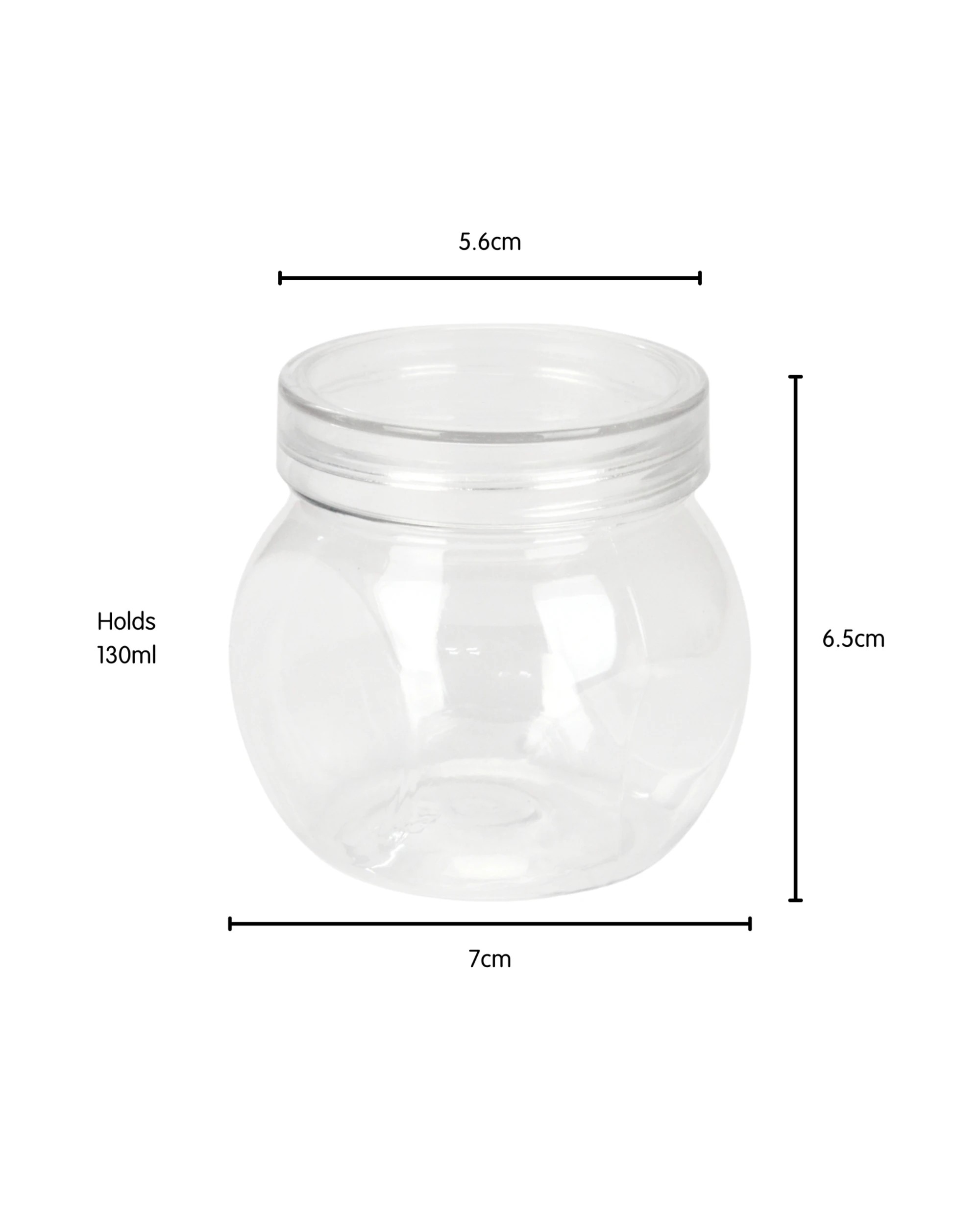 3 Party Maker Plastic Storage Screw Top Jar 130ml - Clear, 3 of 3