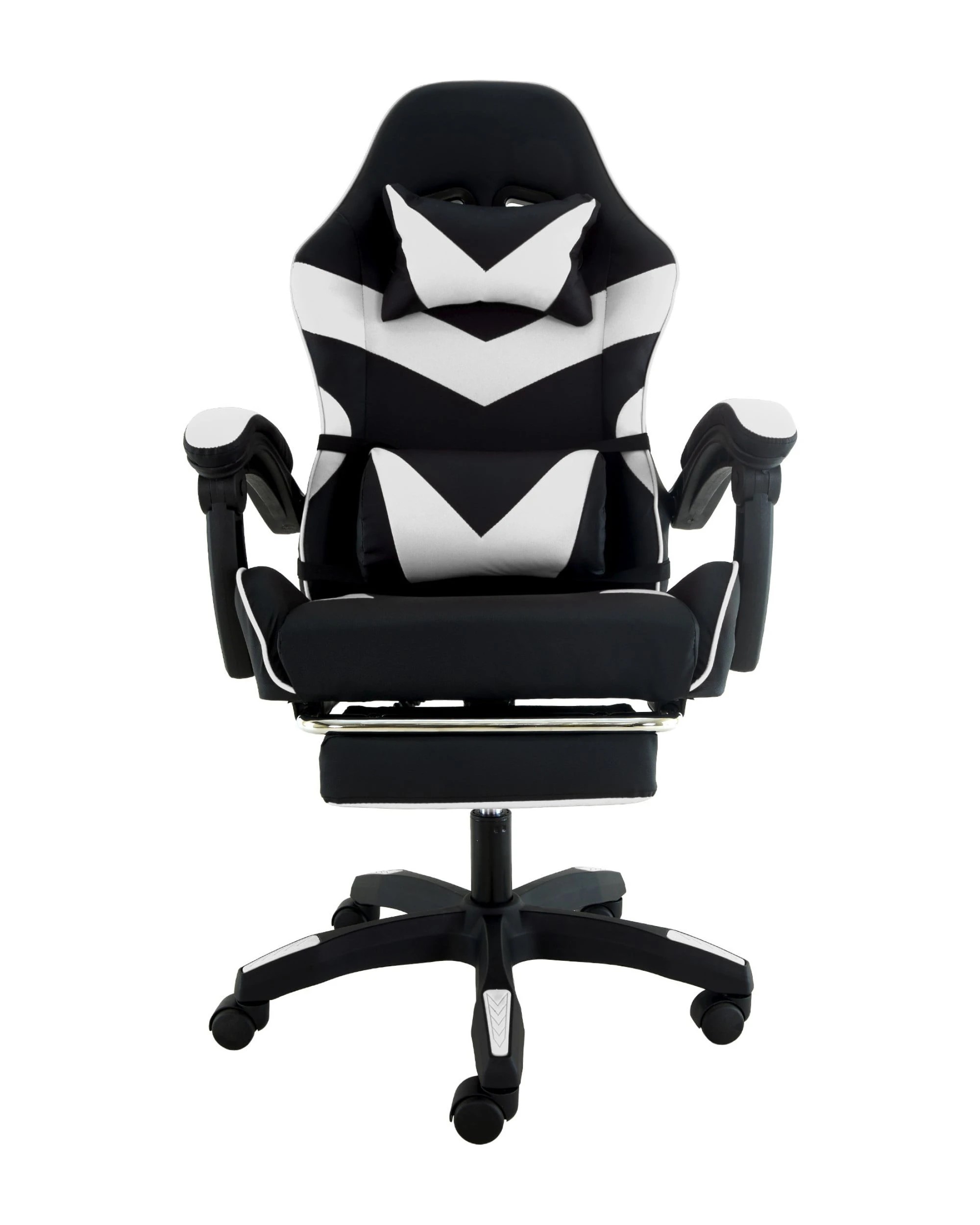 4 Sarantino Cueva Reclining High Back Office Gaming Chair with Retractable Footrest Office Computer Seating BKWH, 4 of 5