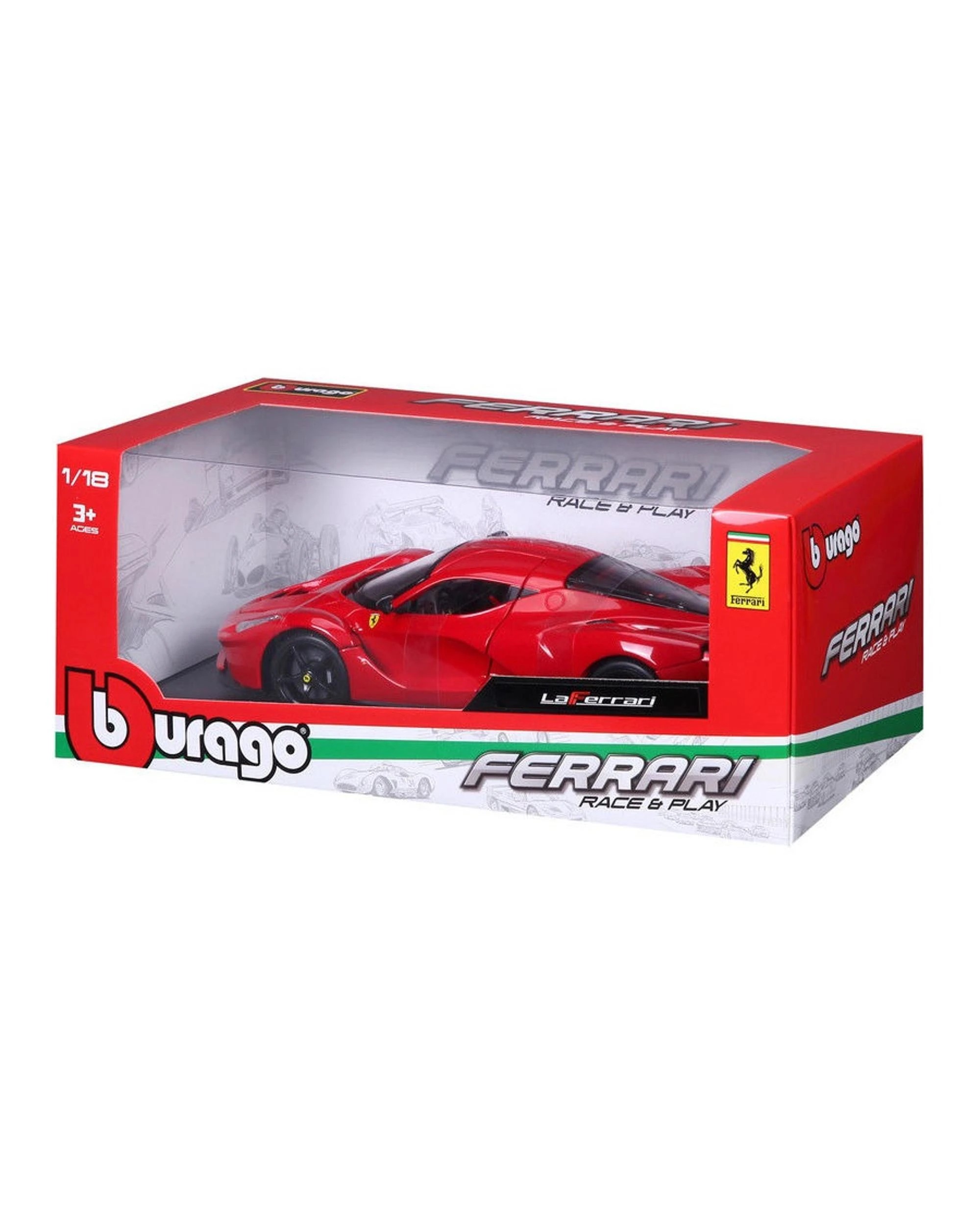 2 Bburago Race and Play 2013 Ferrari LaFerrari Red 1:18 Scale Diecast Vehicle, 2 of 10