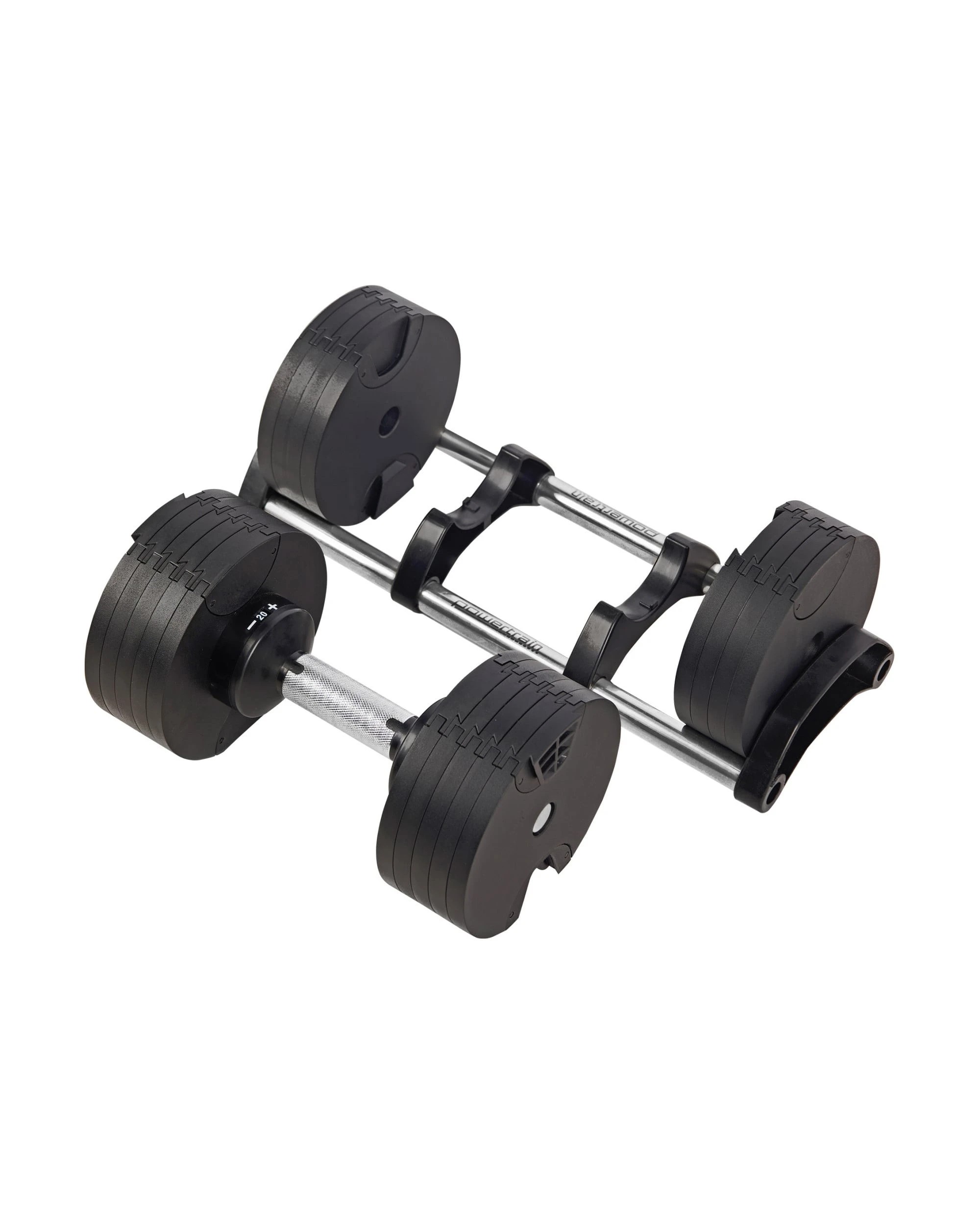 5 Powertrain Eon Black Dial Up 45KG Adjustable Dumbbell Pair 9 Weight Options Safety Lock Easy Weight Adjustment Cast Iron, 5 of 6
