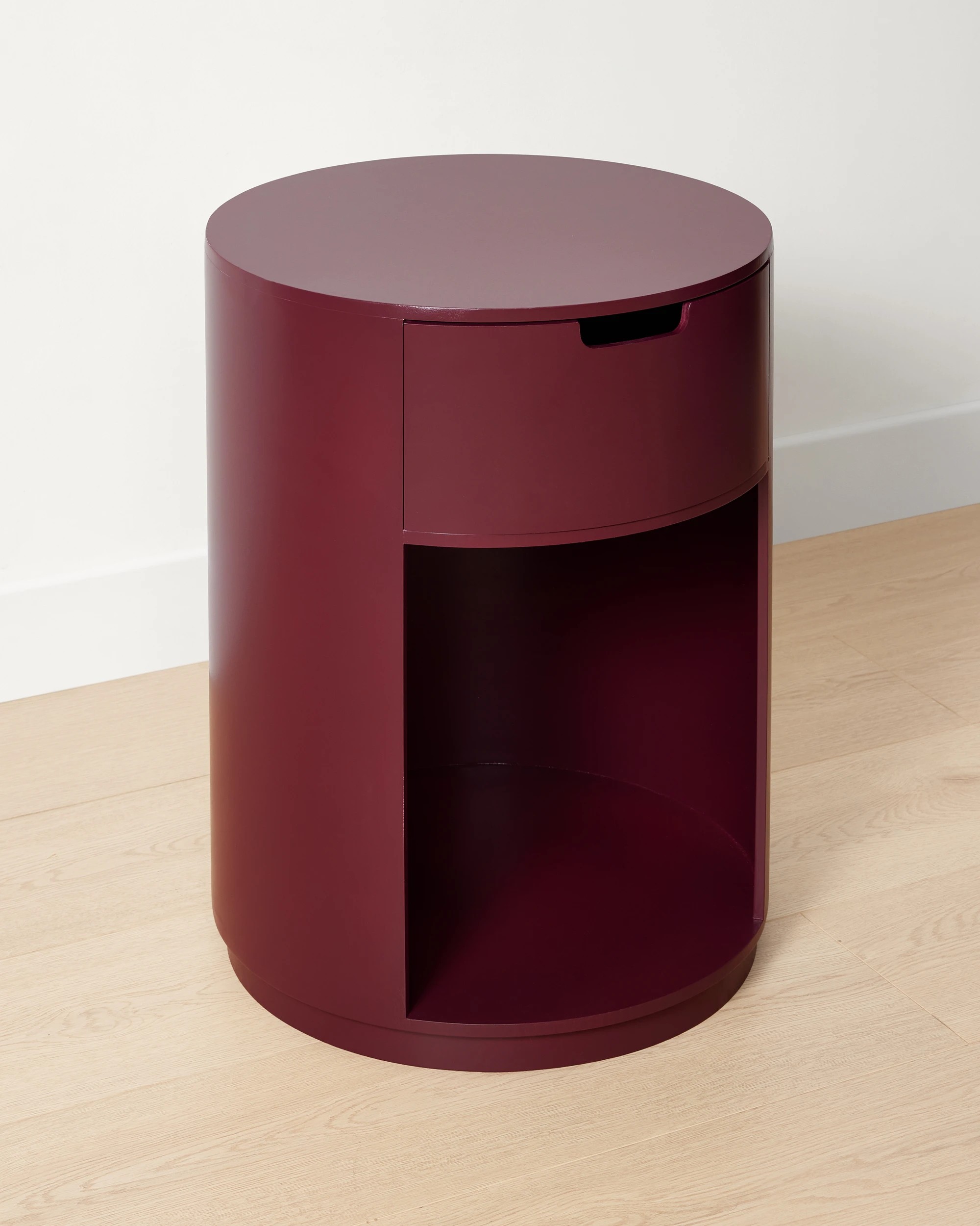 1 Chloe Bedside Table - Burgundy, 1 of 7