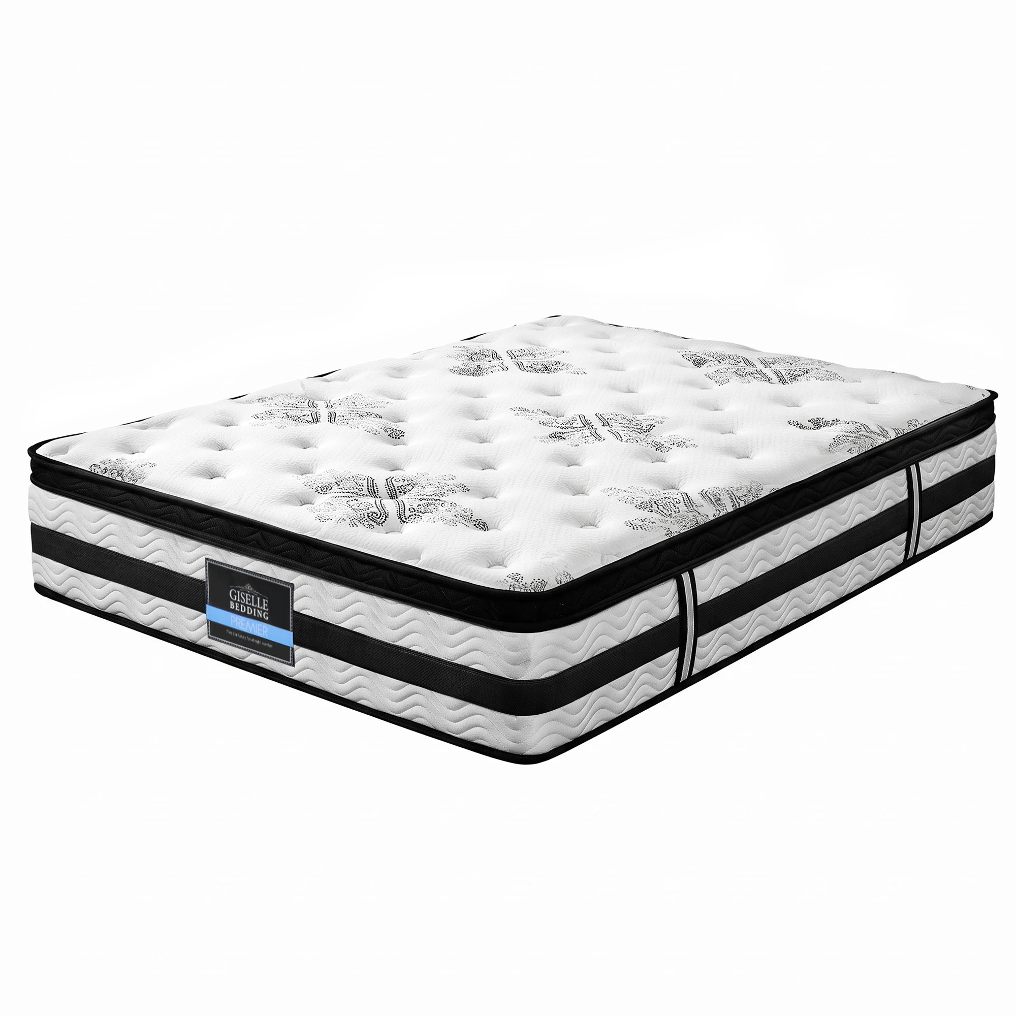7 Giselle Bedding Mattress Medium Firm Euro Top Mattress, 5 Zone Pocket Spring 34cm - King Bed - Multi, 7 of 8